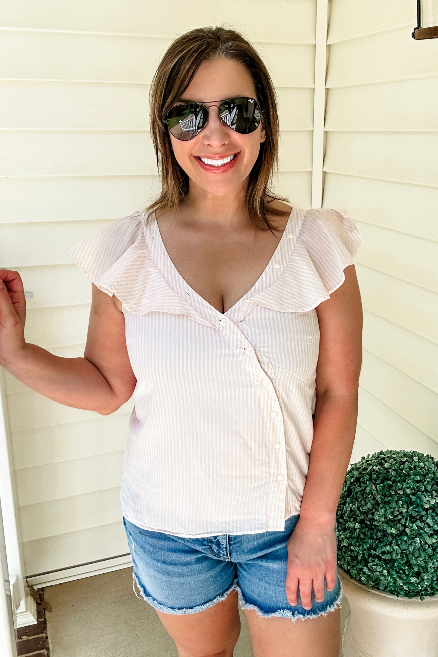 (M) 1 State Ruffle Top