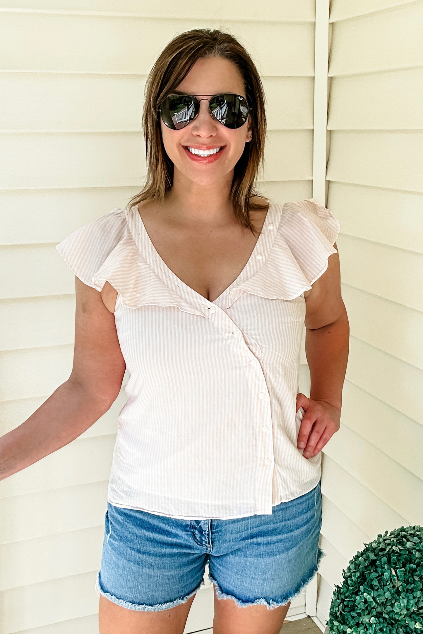(M) 1 State Ruffle Top