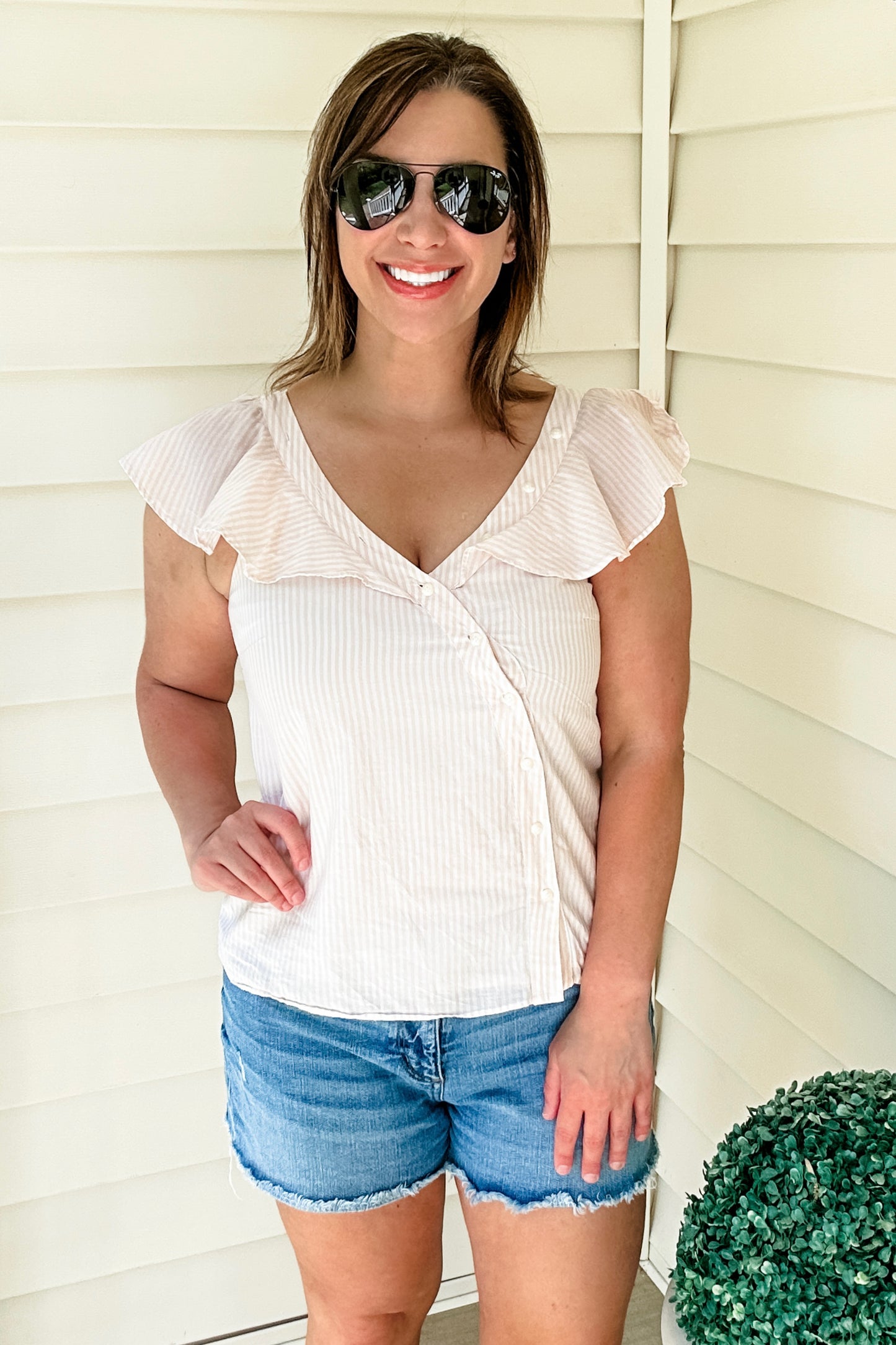 (M) 1 State Ruffle Top