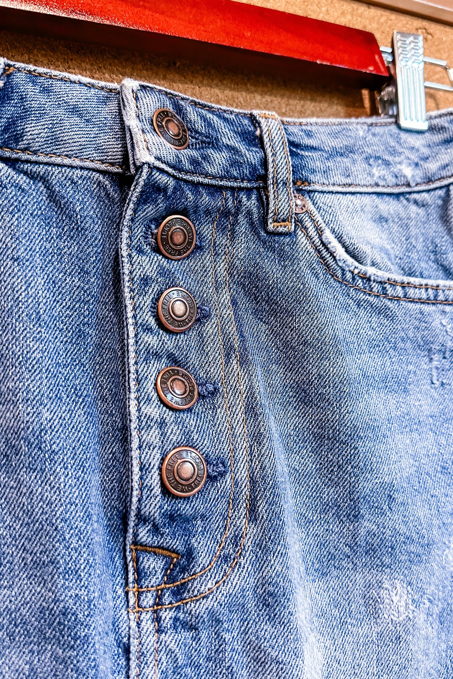 (4) Free People Denim Skirt