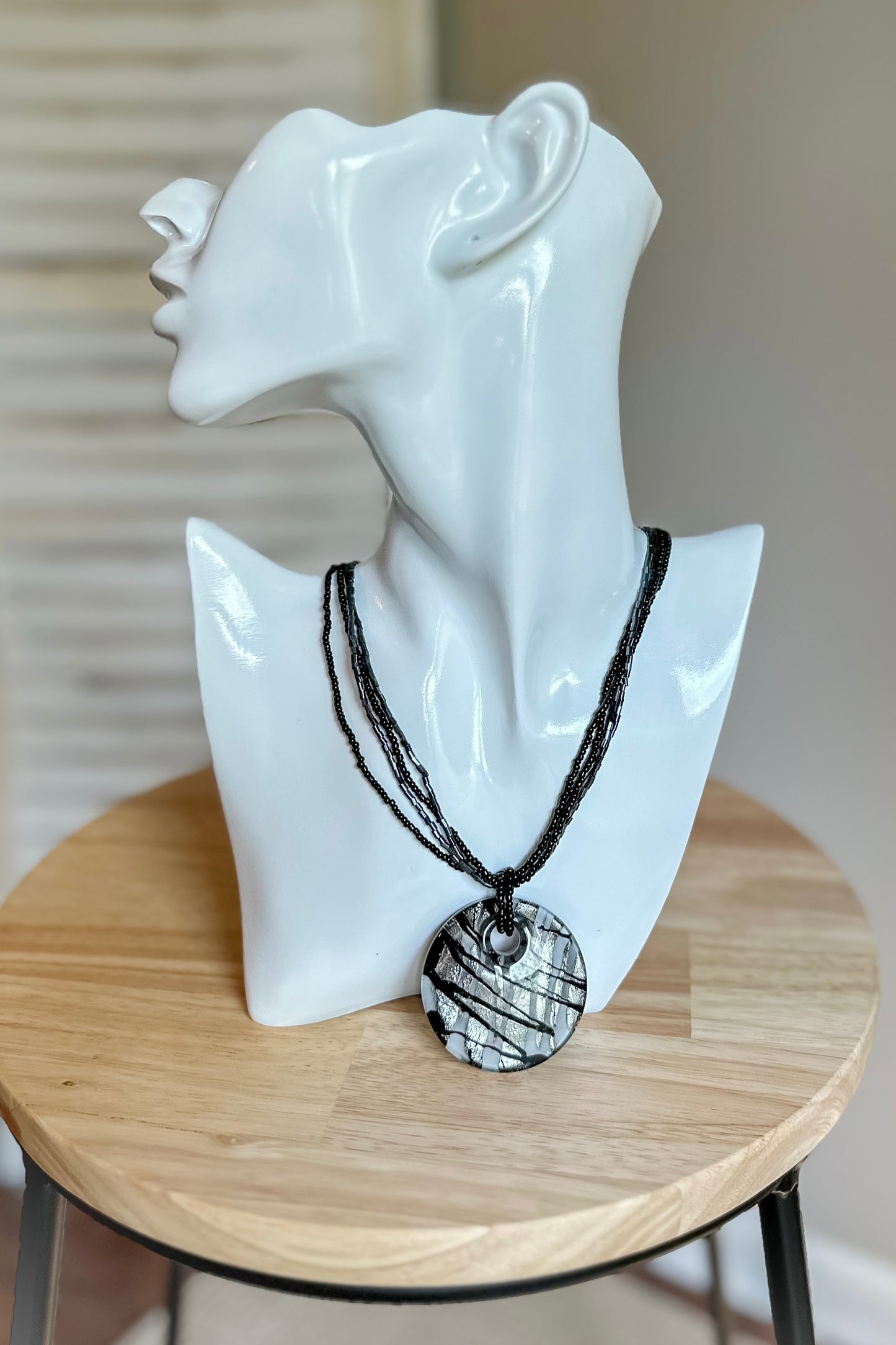 Seed Beed Pendant Necklace
