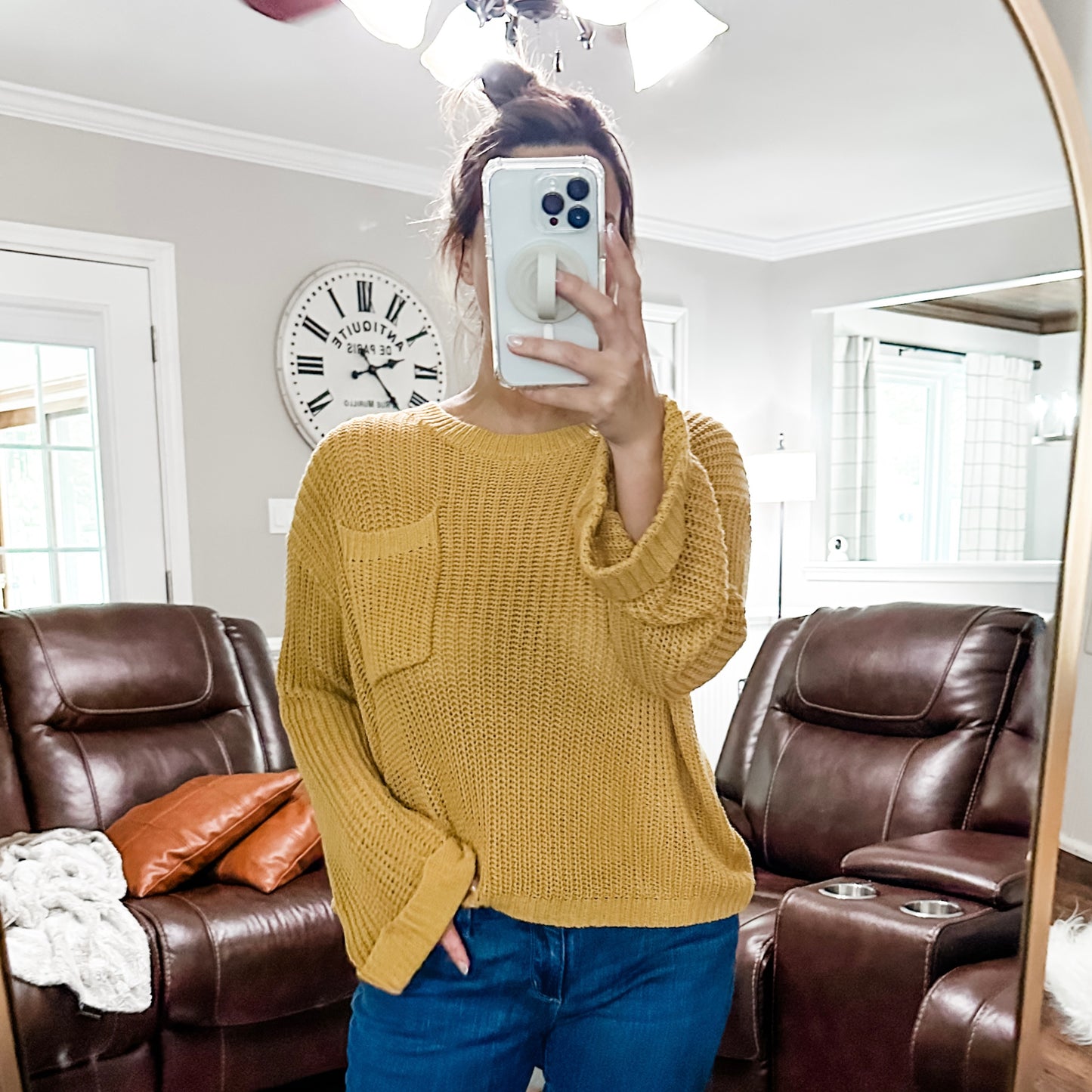 (L) Bibi Mustard Knit Sweater
