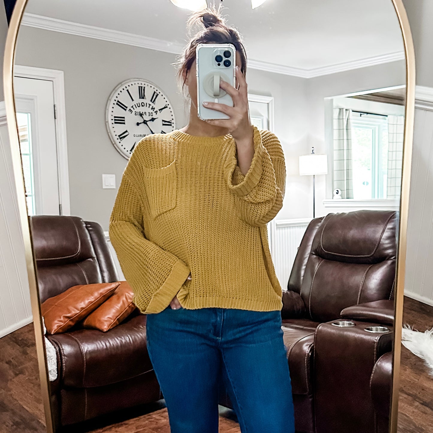 (L) Bibi Mustard Knit Sweater