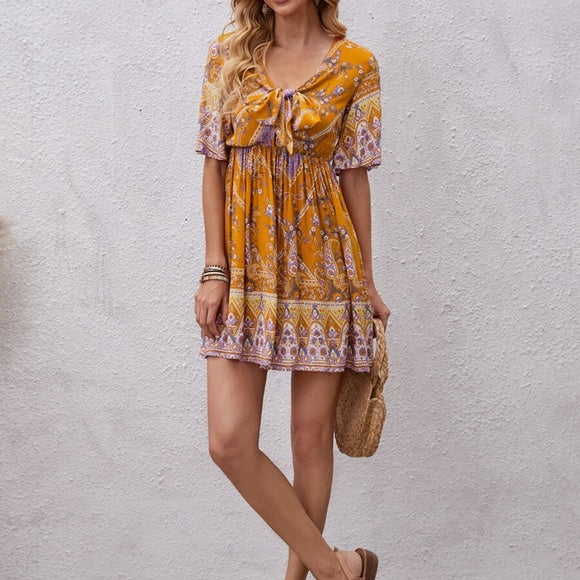 (L) Boho Tie Dress