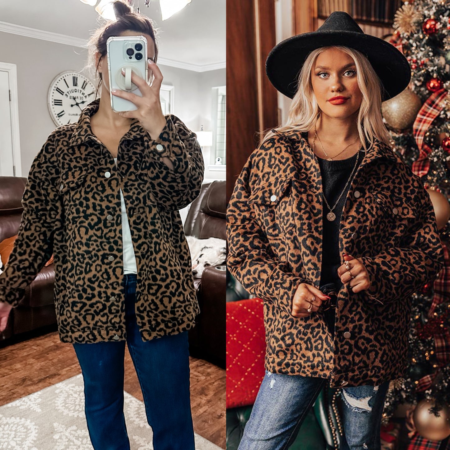 (M) Boutique Leopard Shacket