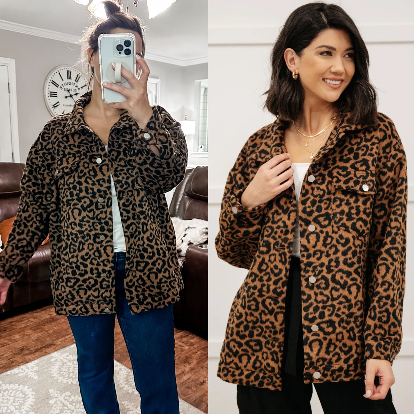 (M) Boutique Leopard Shacket