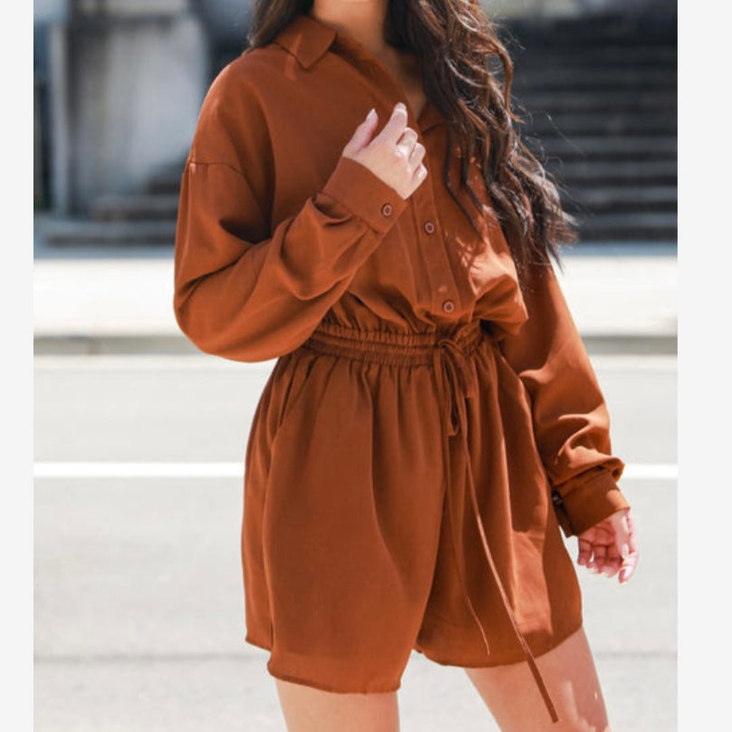 (L) Boutique Chocolate Romper