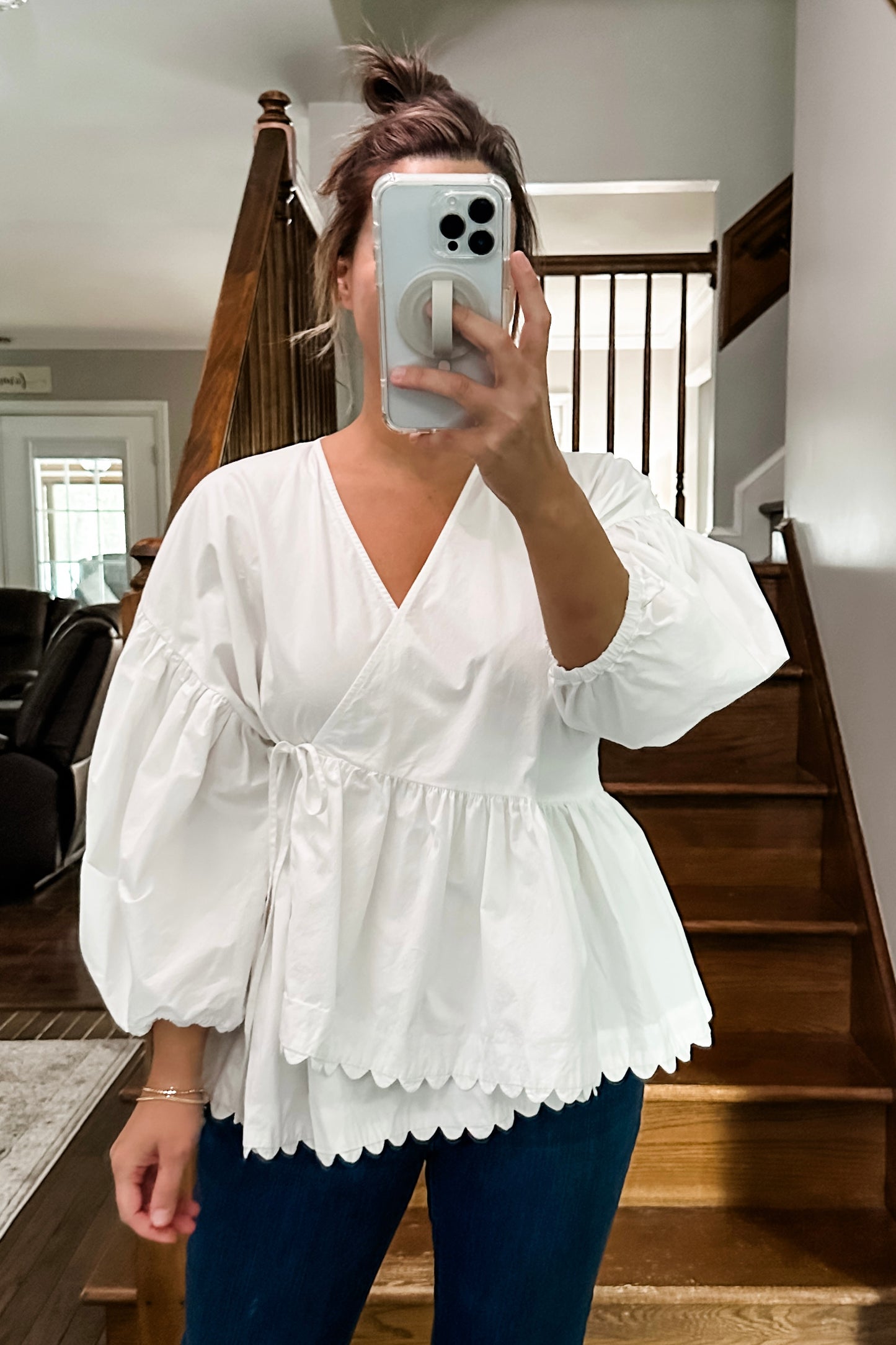 (XL) Kiki Vargas Scallop Top