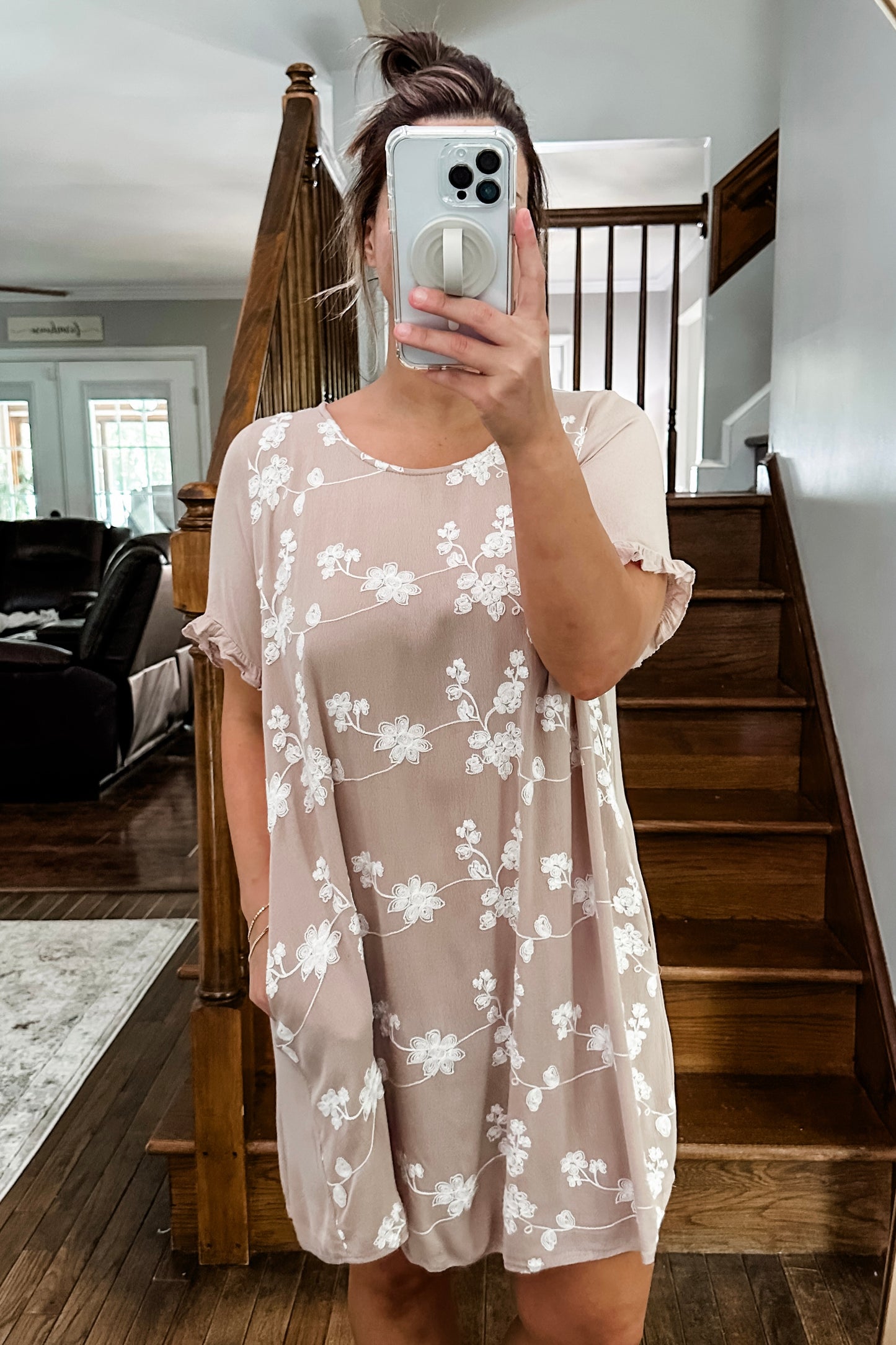 (L) Umgee Embroidered Tunic Dress
