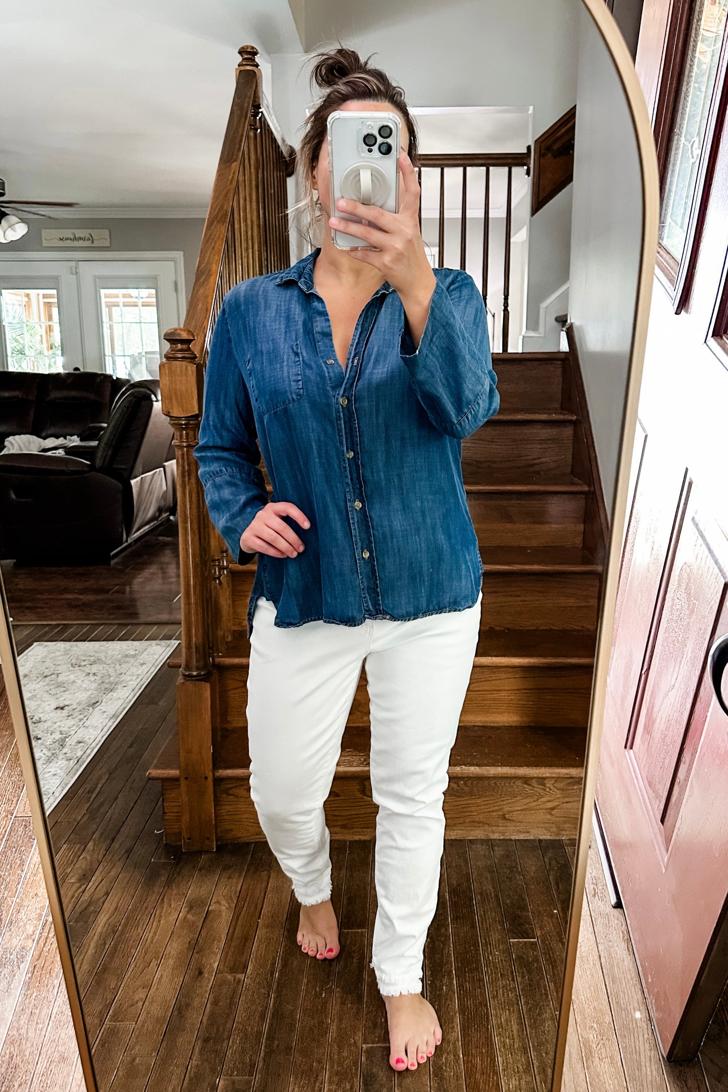 (L) Bella Dahl Chambray Button Up