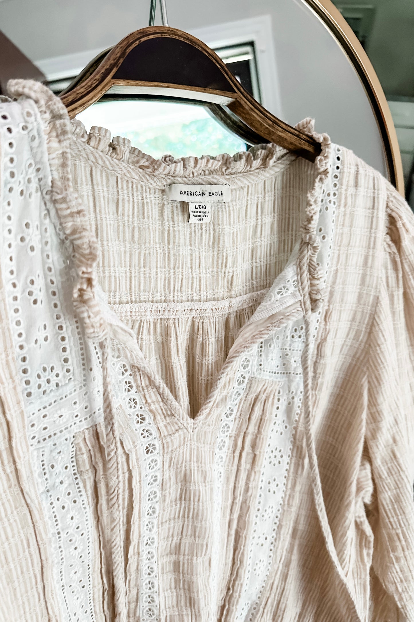 (L) American Eagle Peasant Top