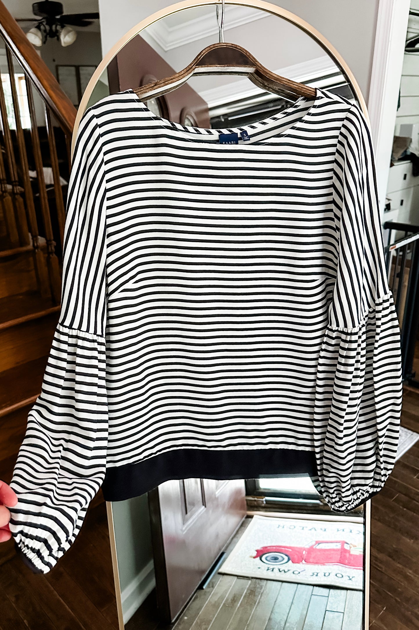 (S) Kaari Blue Striped Blouse