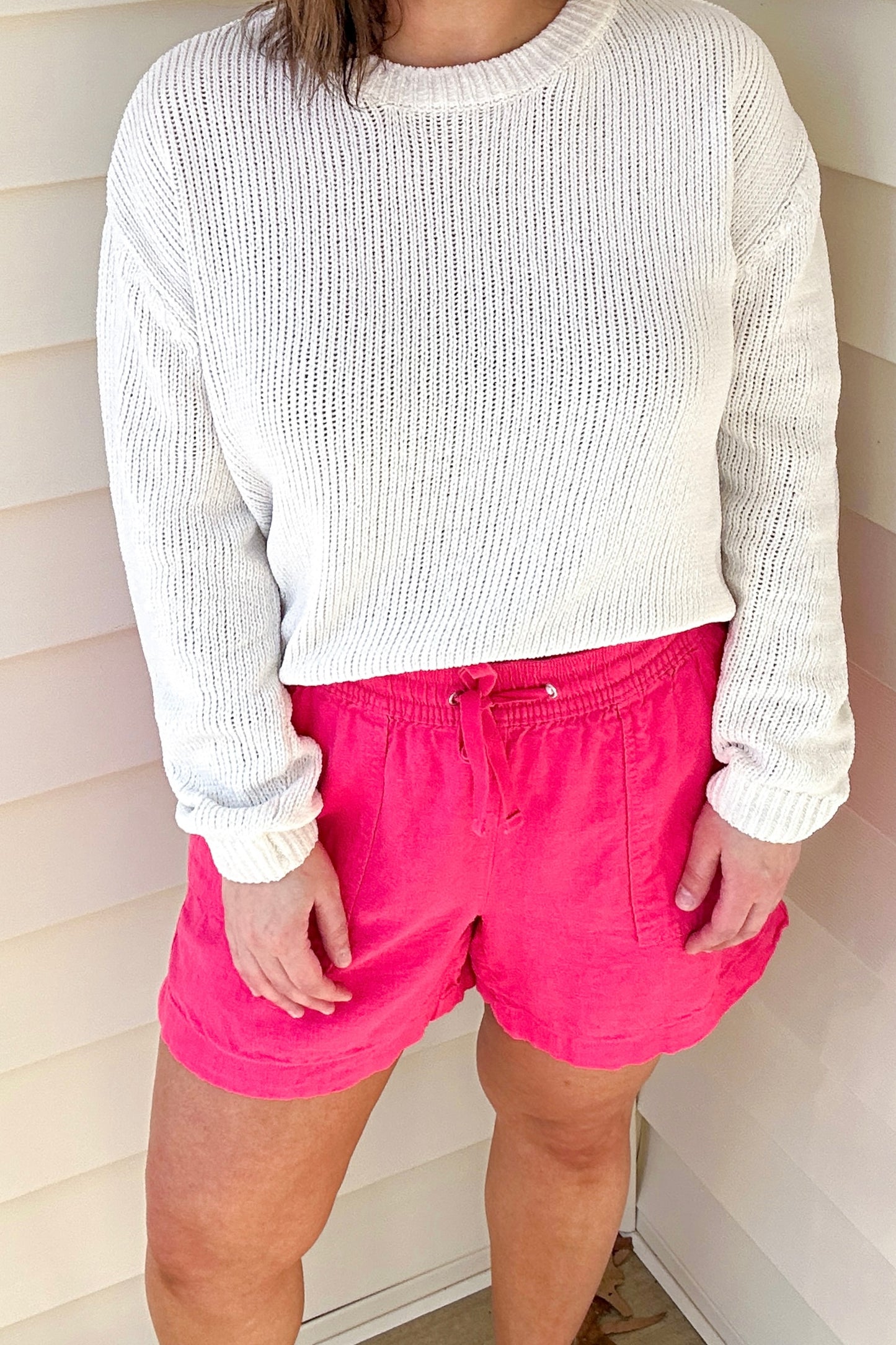 (L) Nautica Pink Linen Shorts