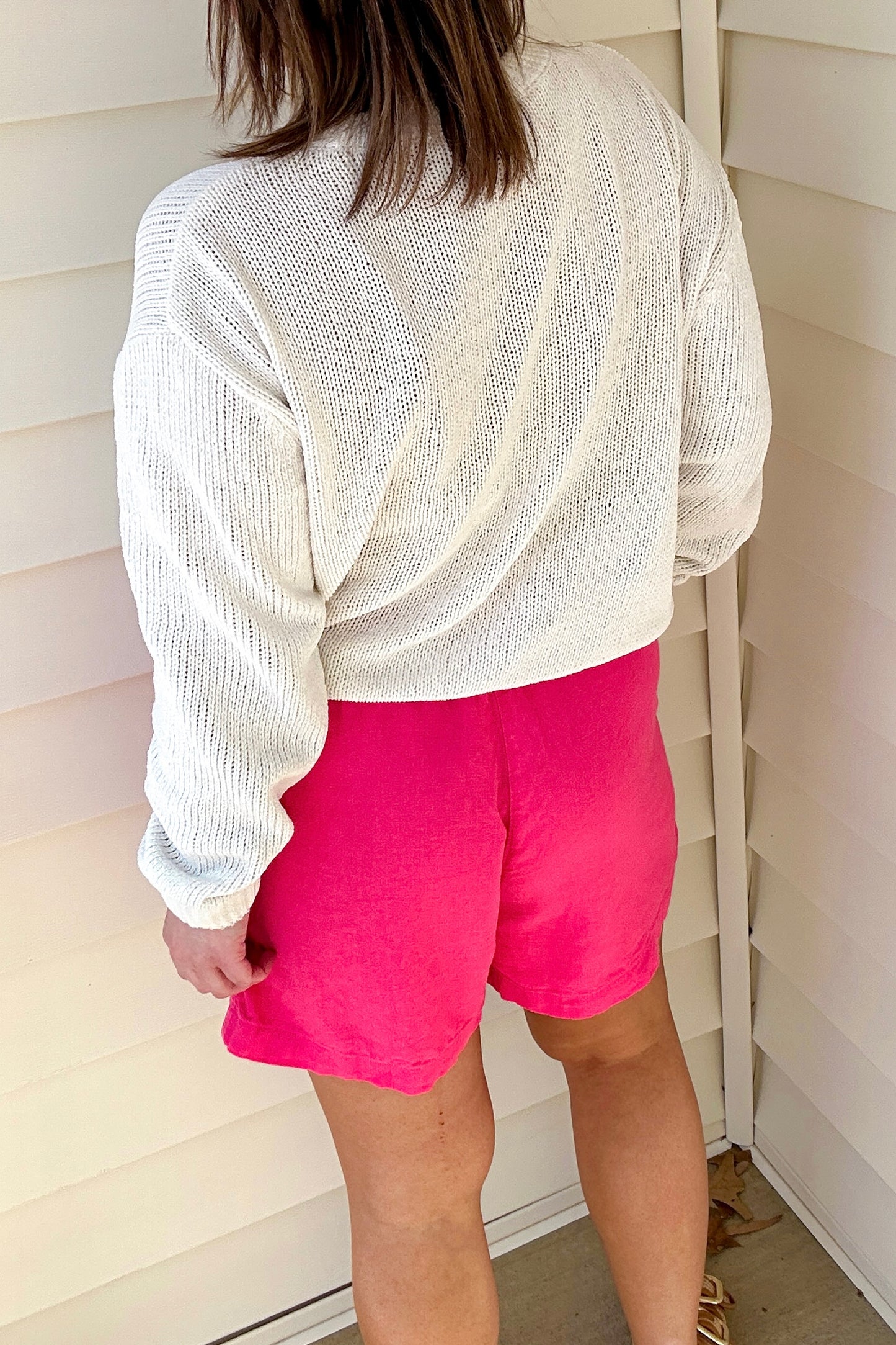 (L) Nautica Pink Linen Shorts