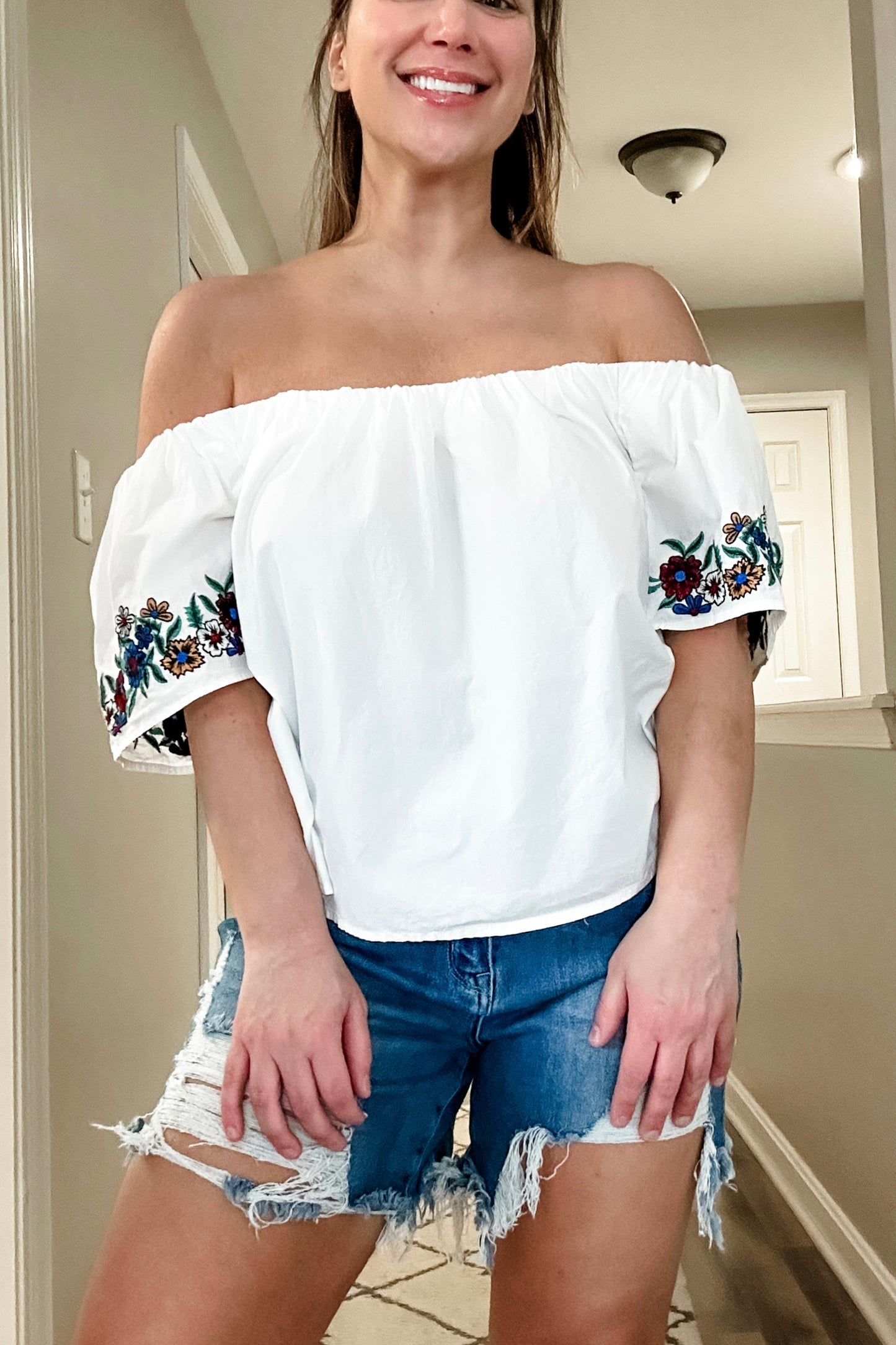 (6) Topshop Off Shoulder Top