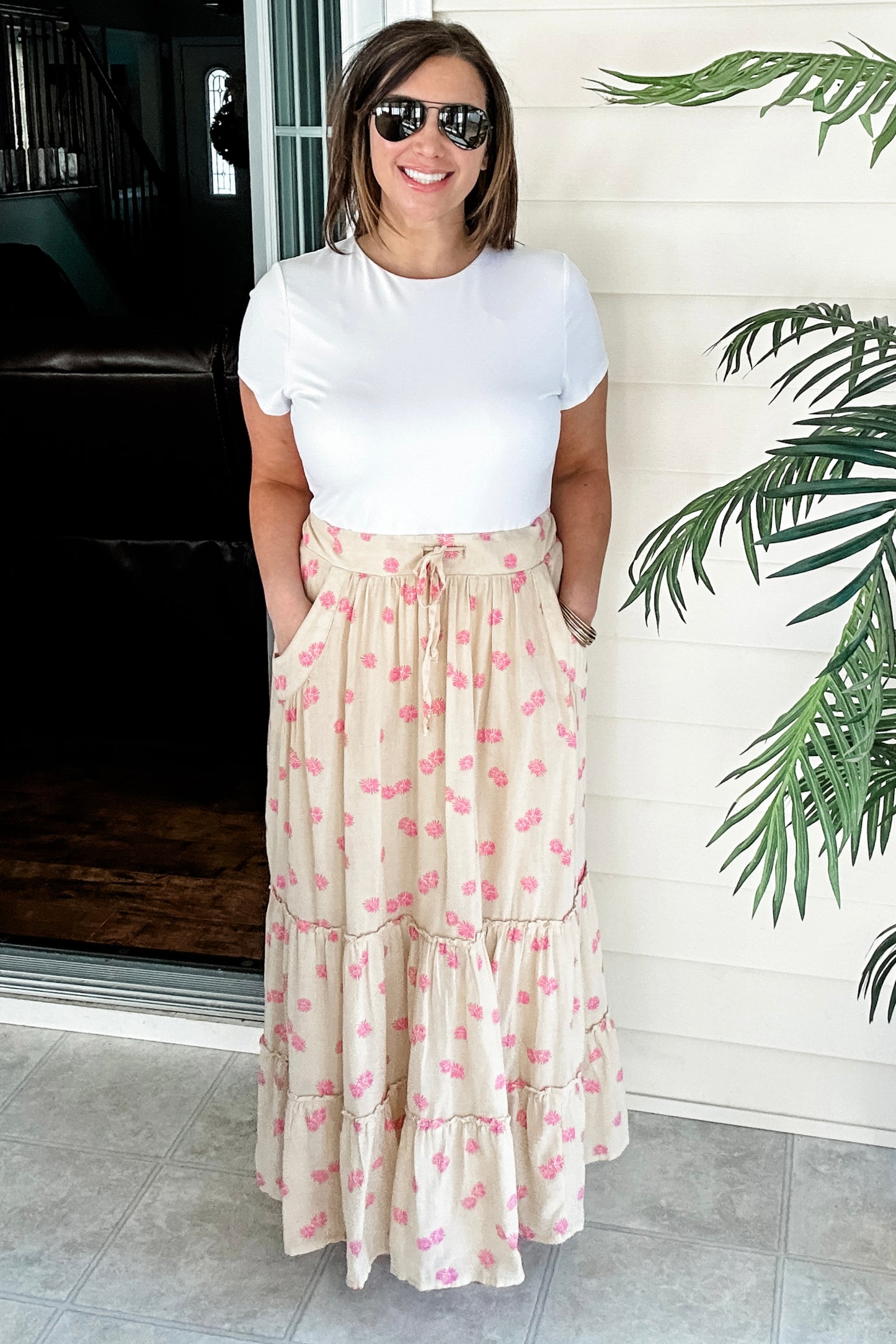 (M) Old Navy Floral Midi Skirt