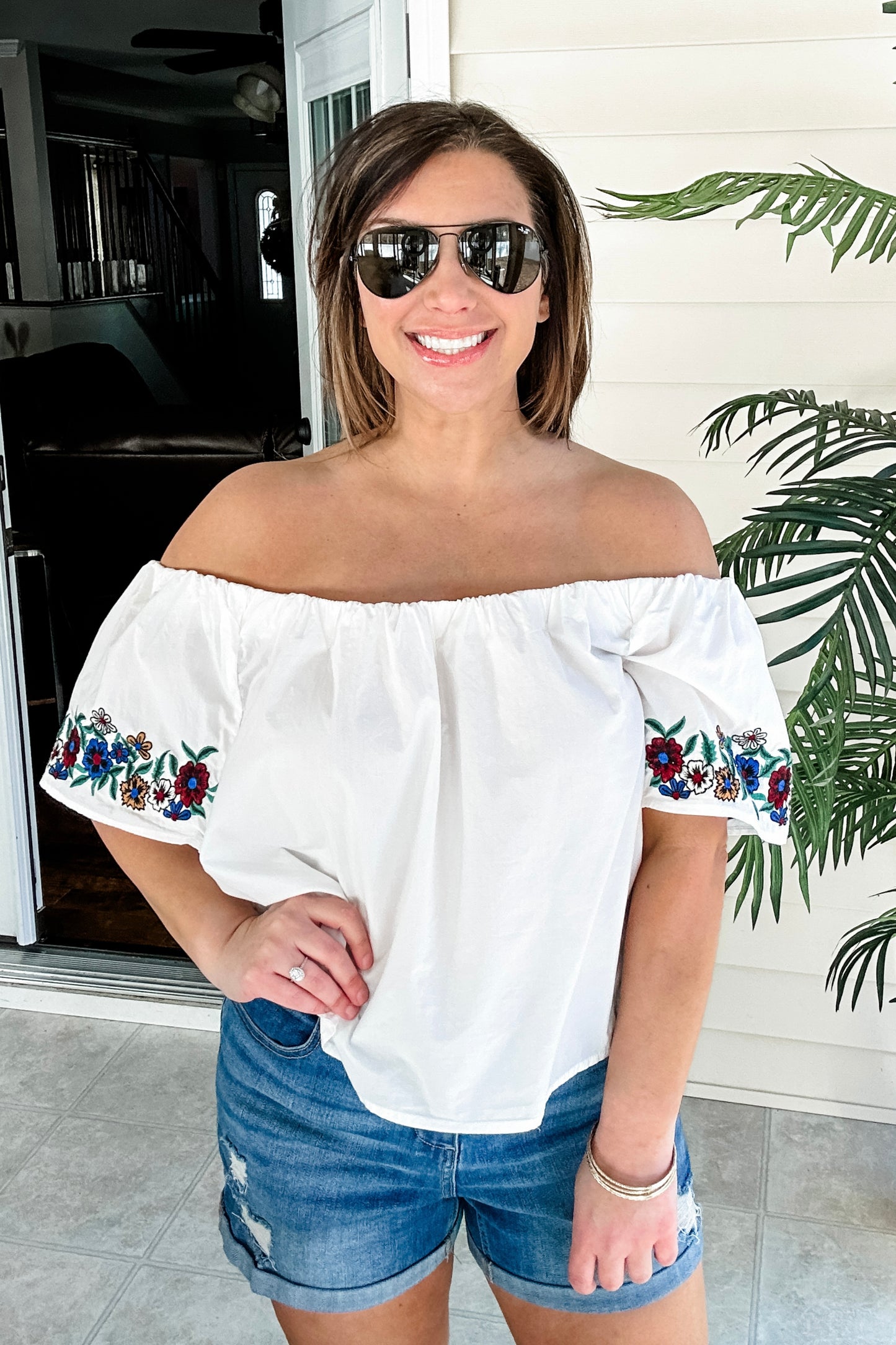 (6) Topshop Off Shoulder Top