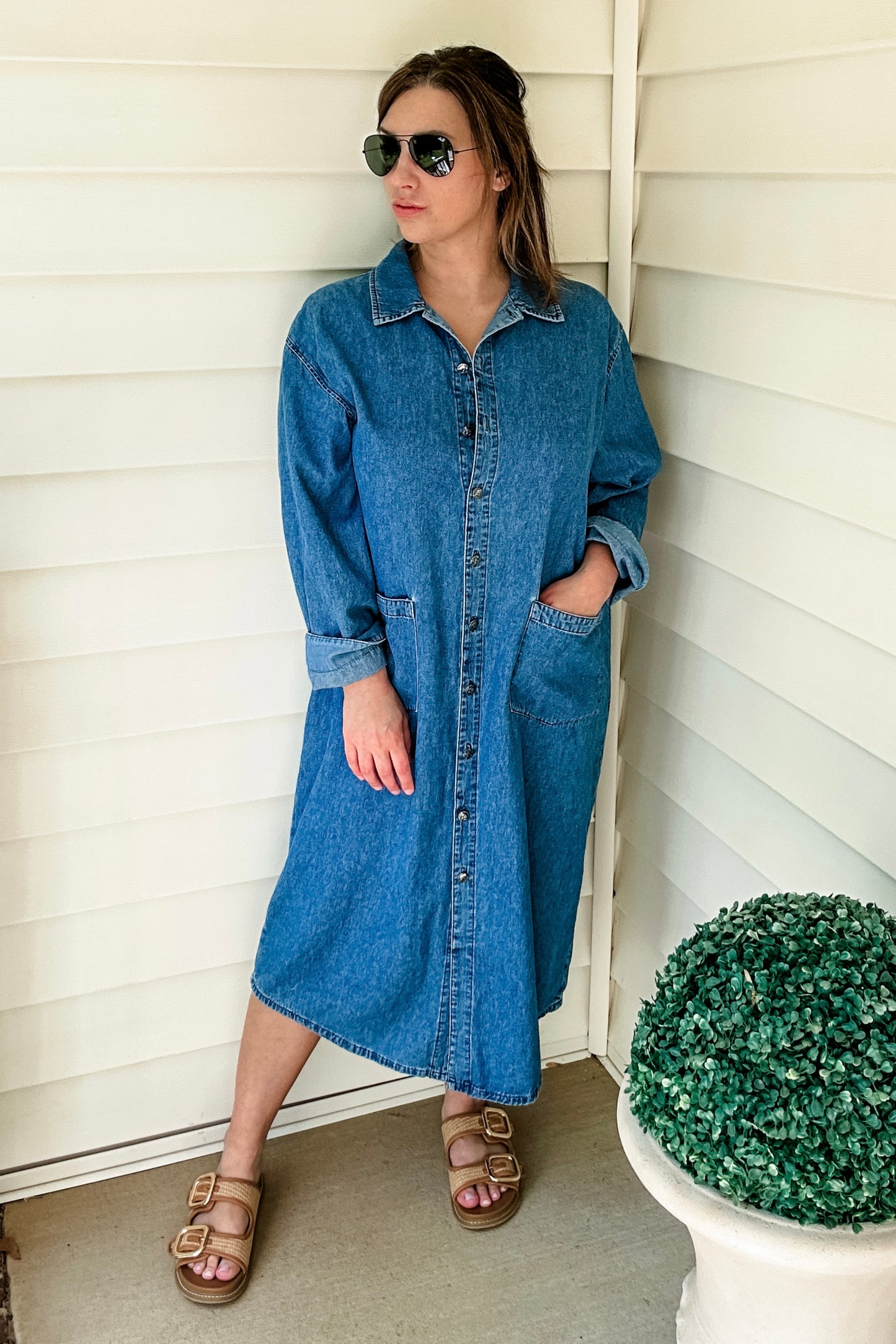 (M) Vintage Orvis Denim Dress