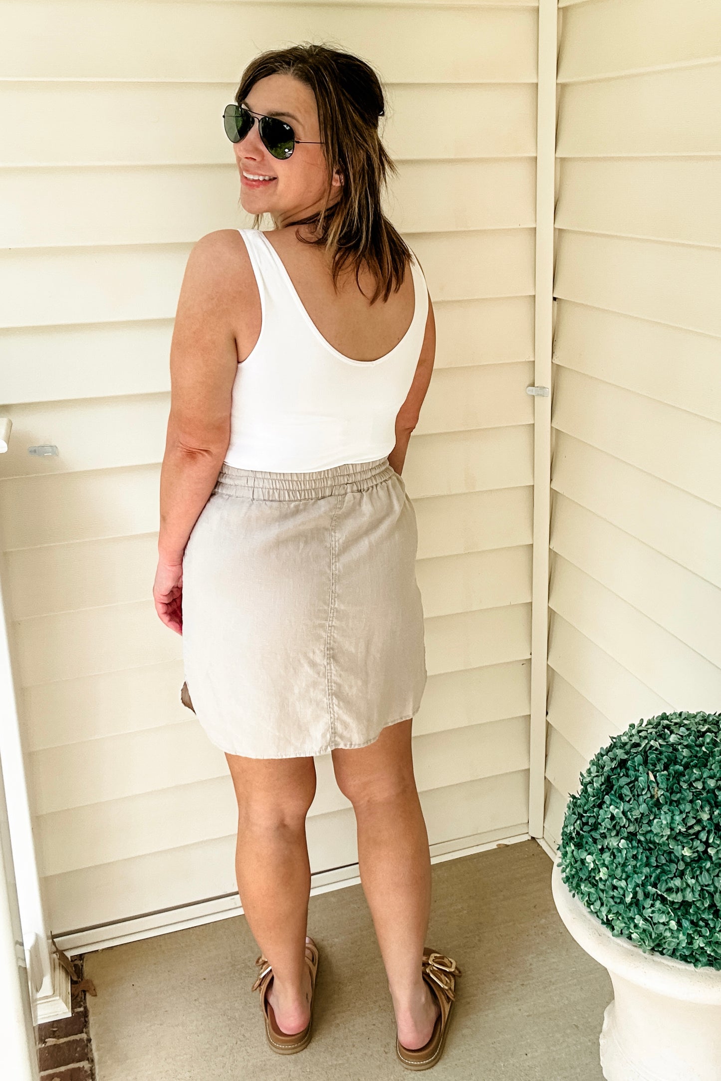 (S) Vintage Kenar Linen Skirt