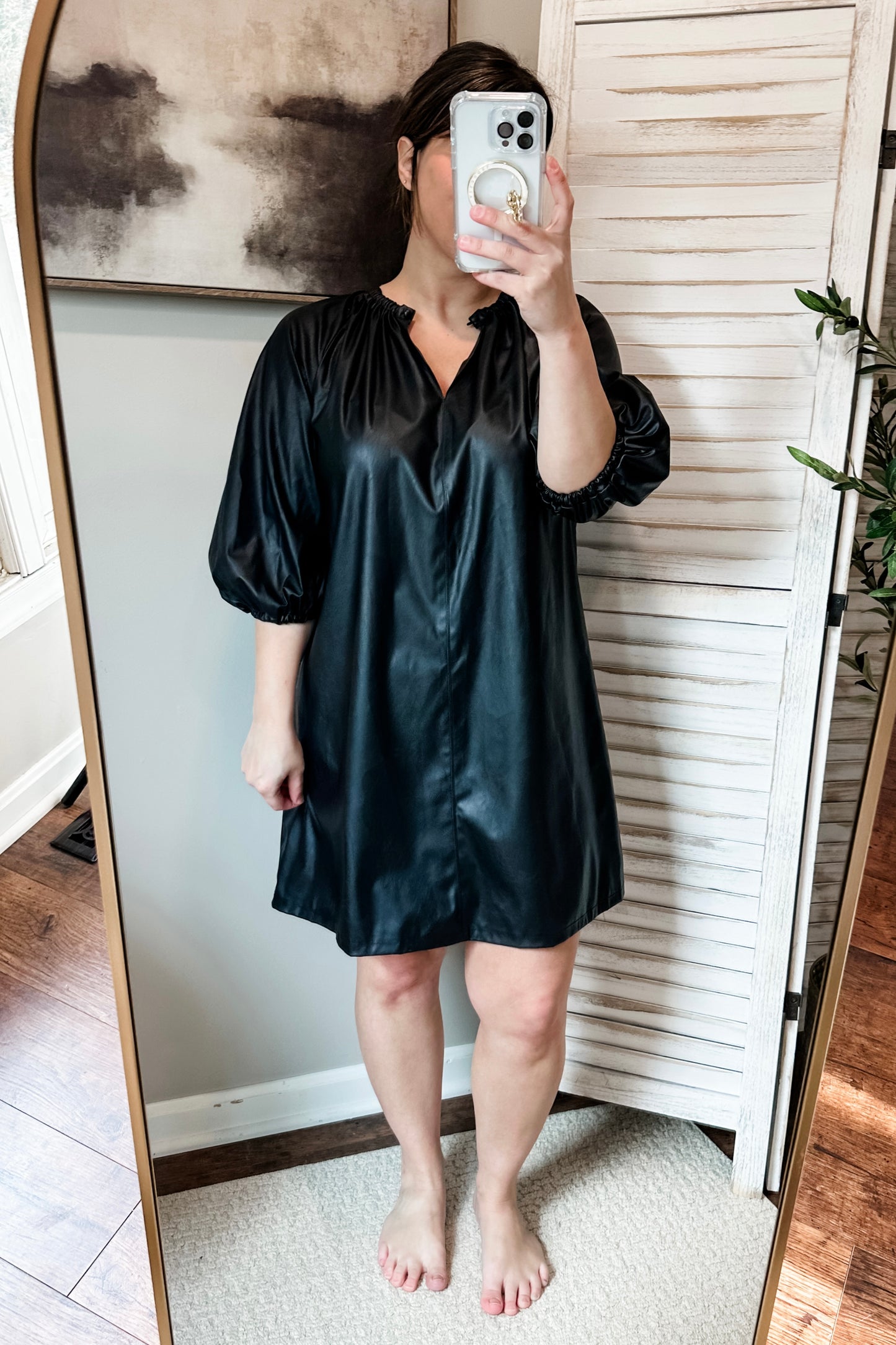 (M) Who What Wear Faux Leather Dress