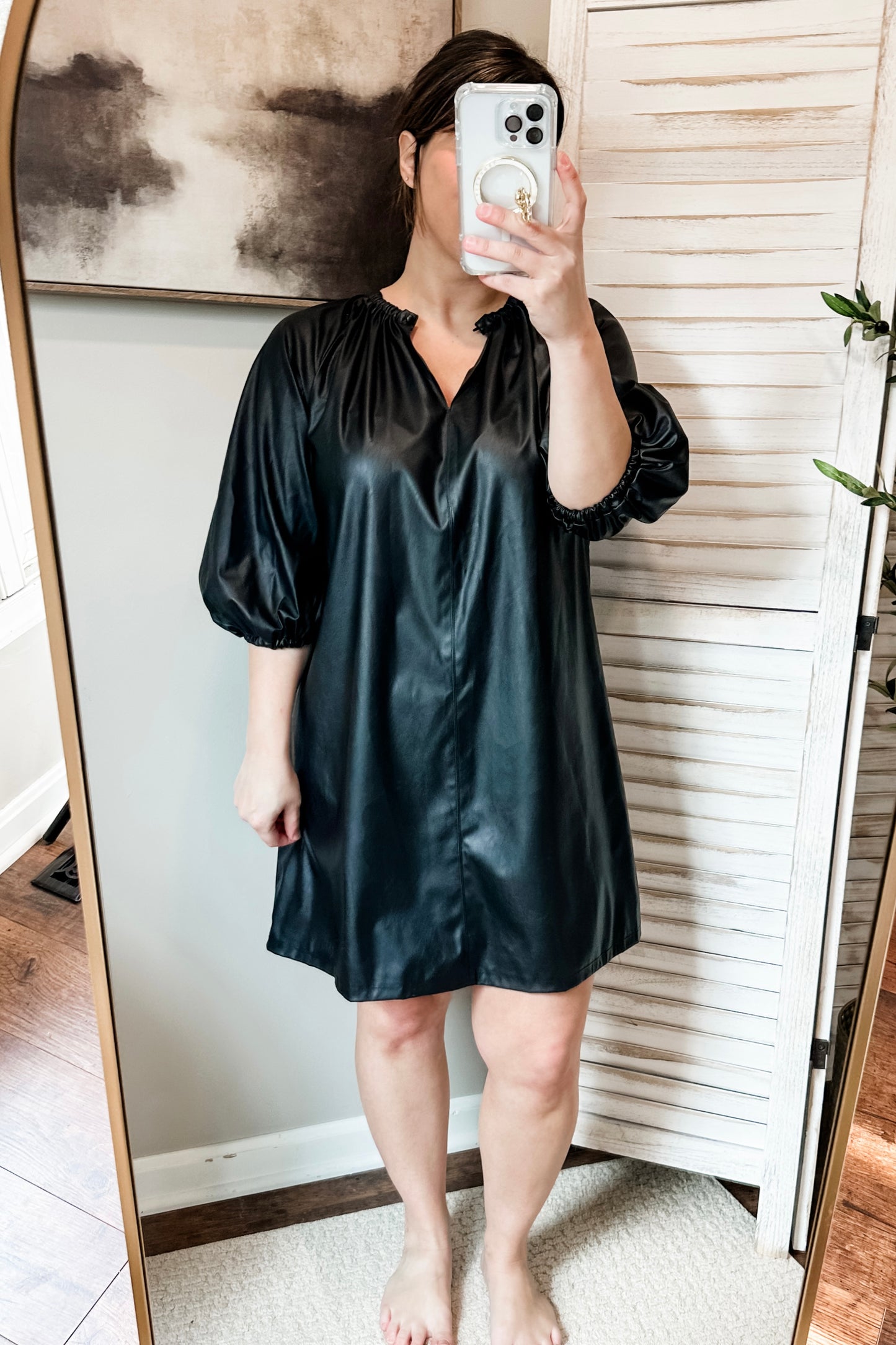 (M) Who What Wear Faux Leather Dress