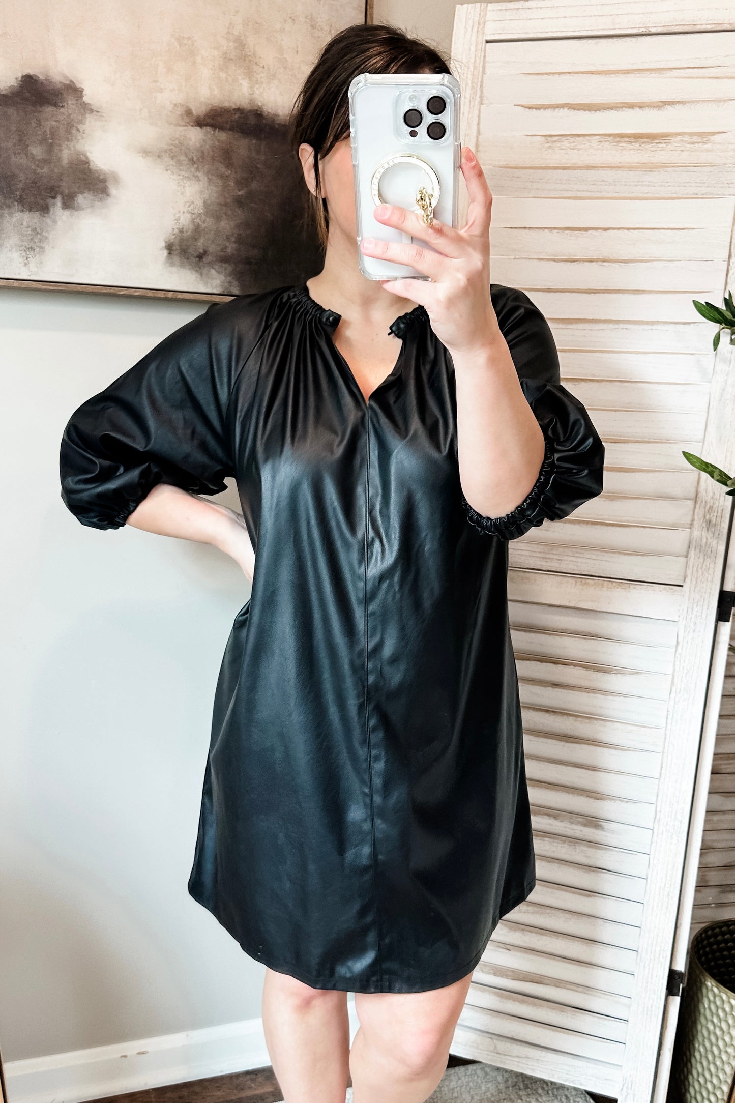 (M) Who What Wear Faux Leather Dress