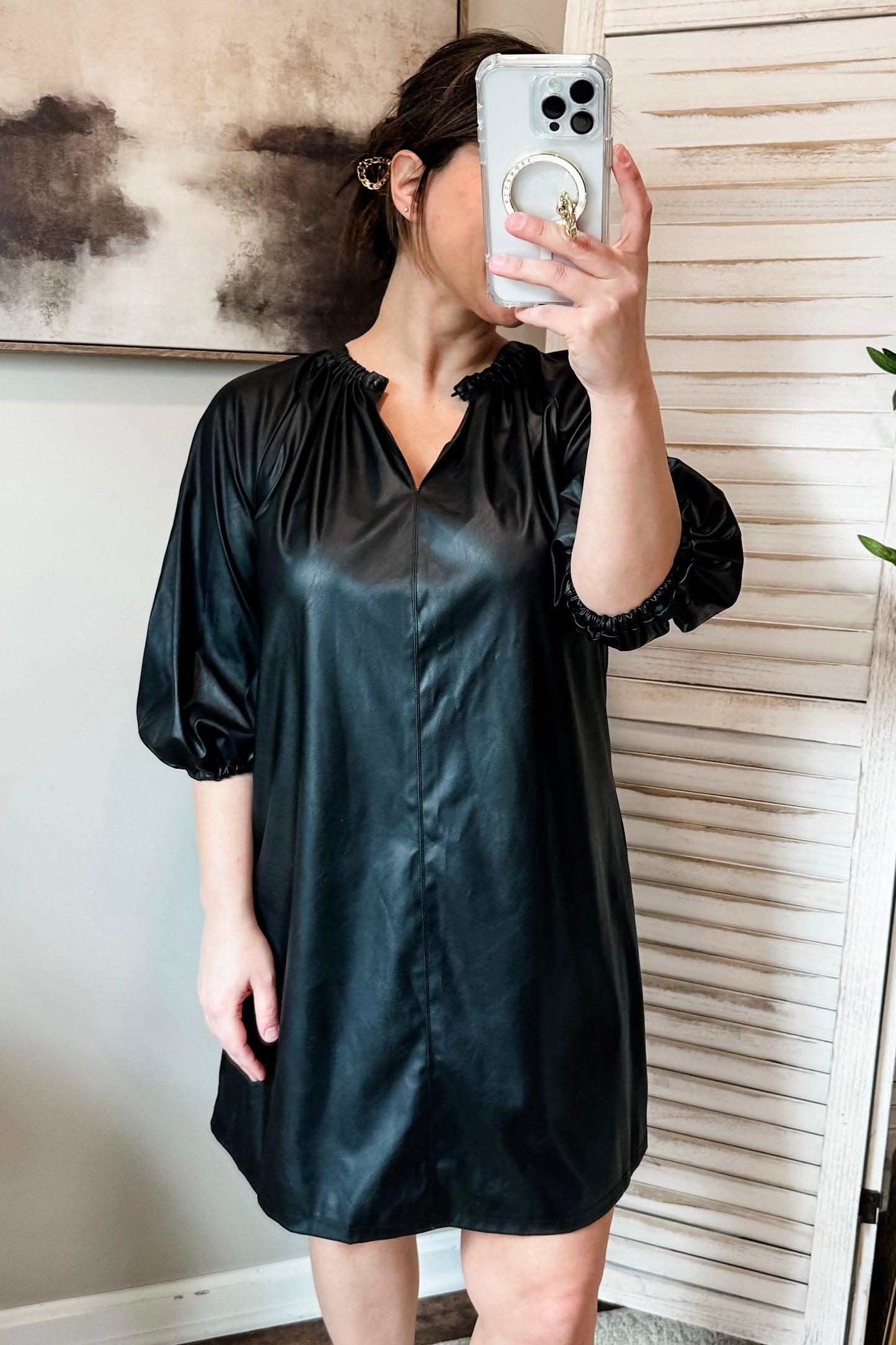 (M) Who What Wear Faux Leather Dress