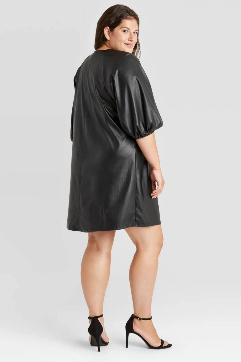 (M) Who What Wear Faux Leather Dress