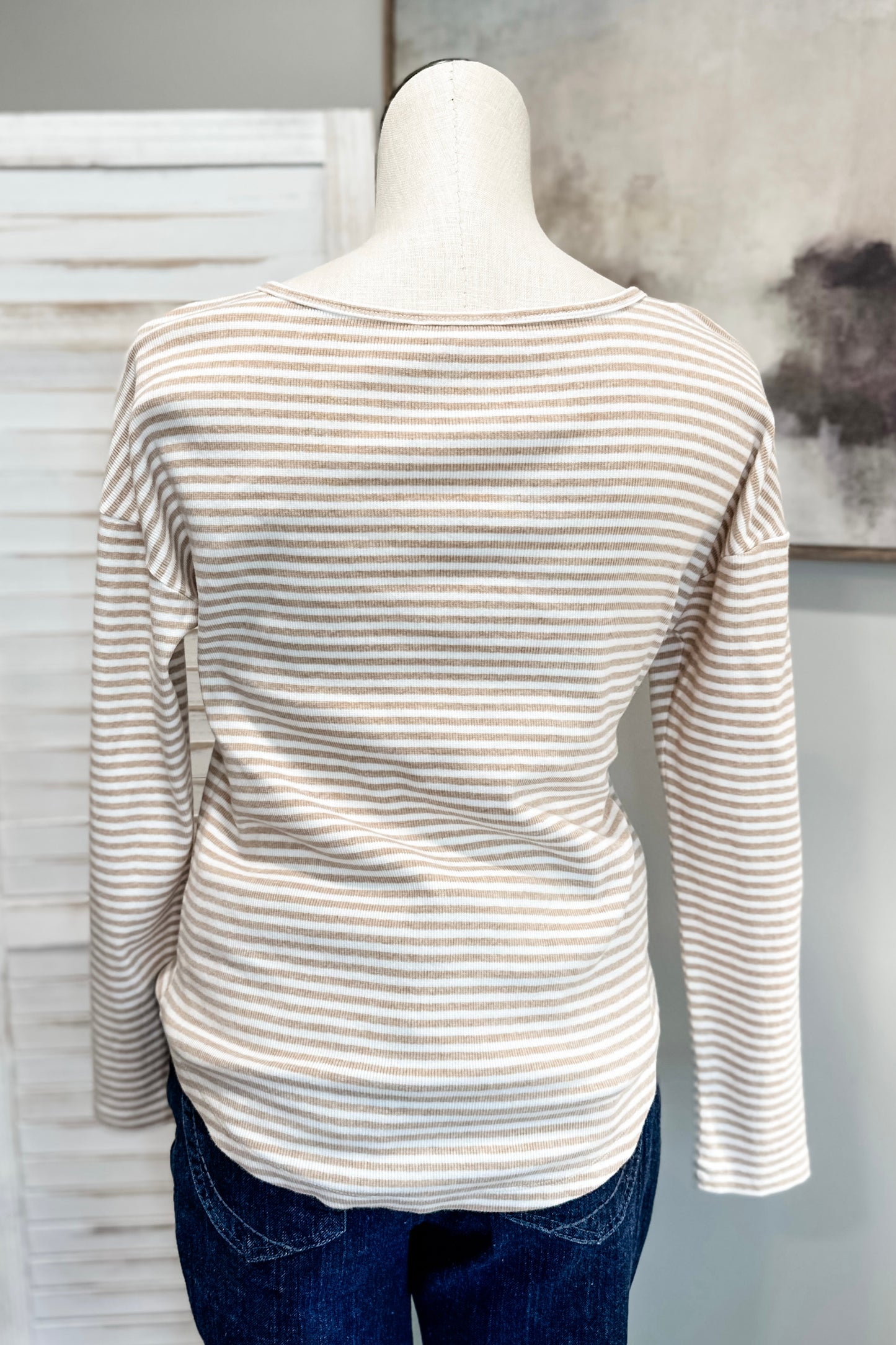 (M) Haven Stripe Henley Top