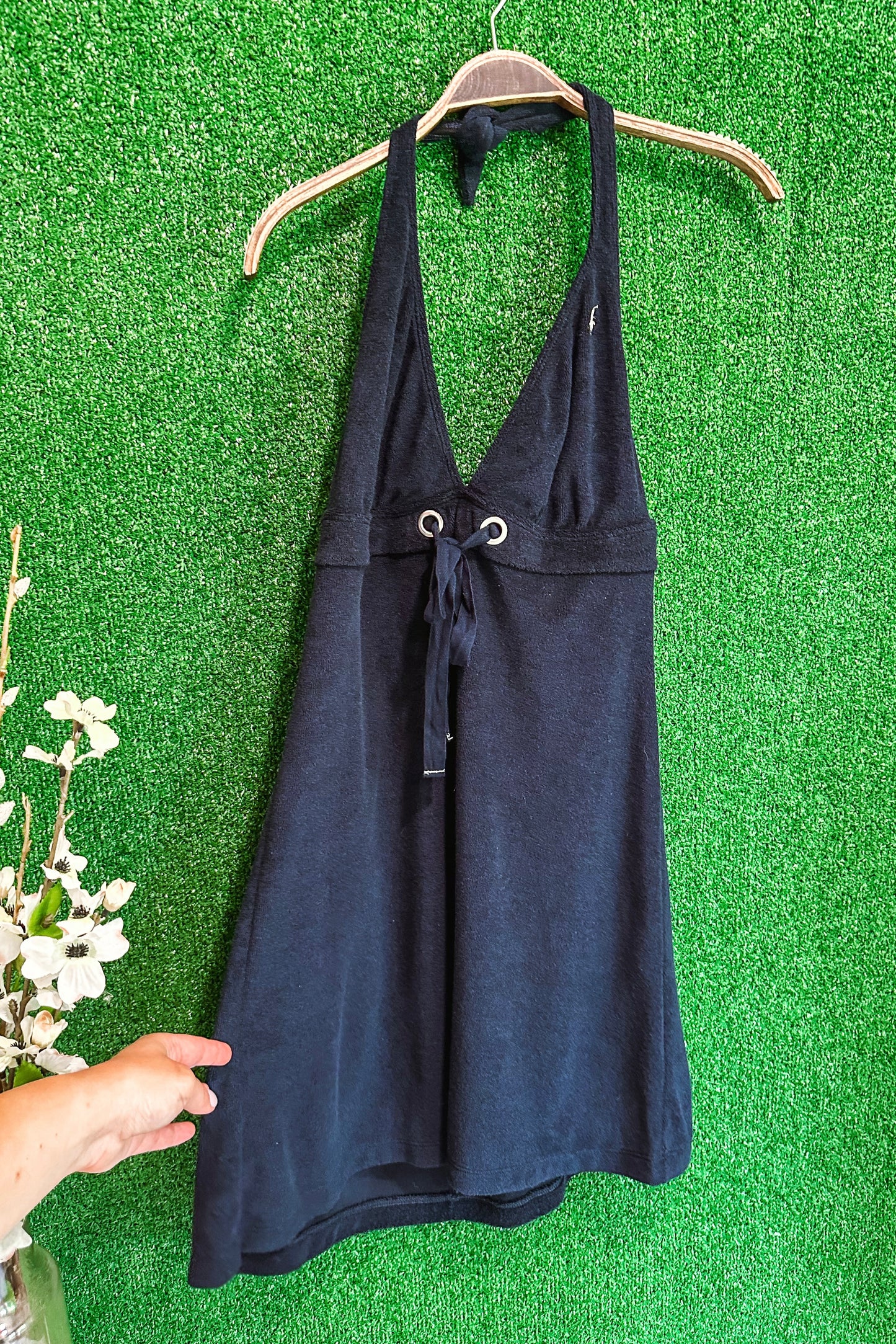 (L) Ralph Lauren Terry Halter Dress