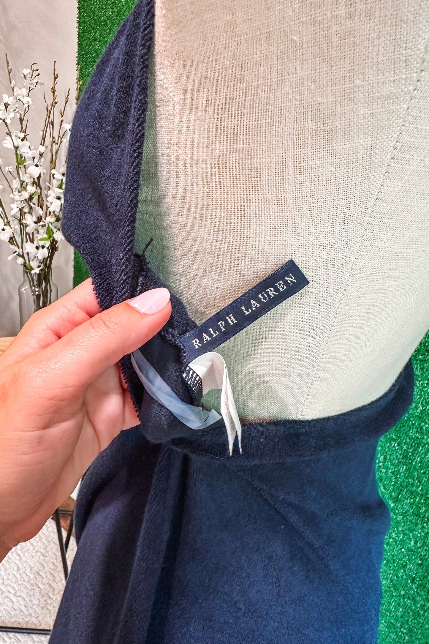 (L) Ralph Lauren Terry Halter Dress