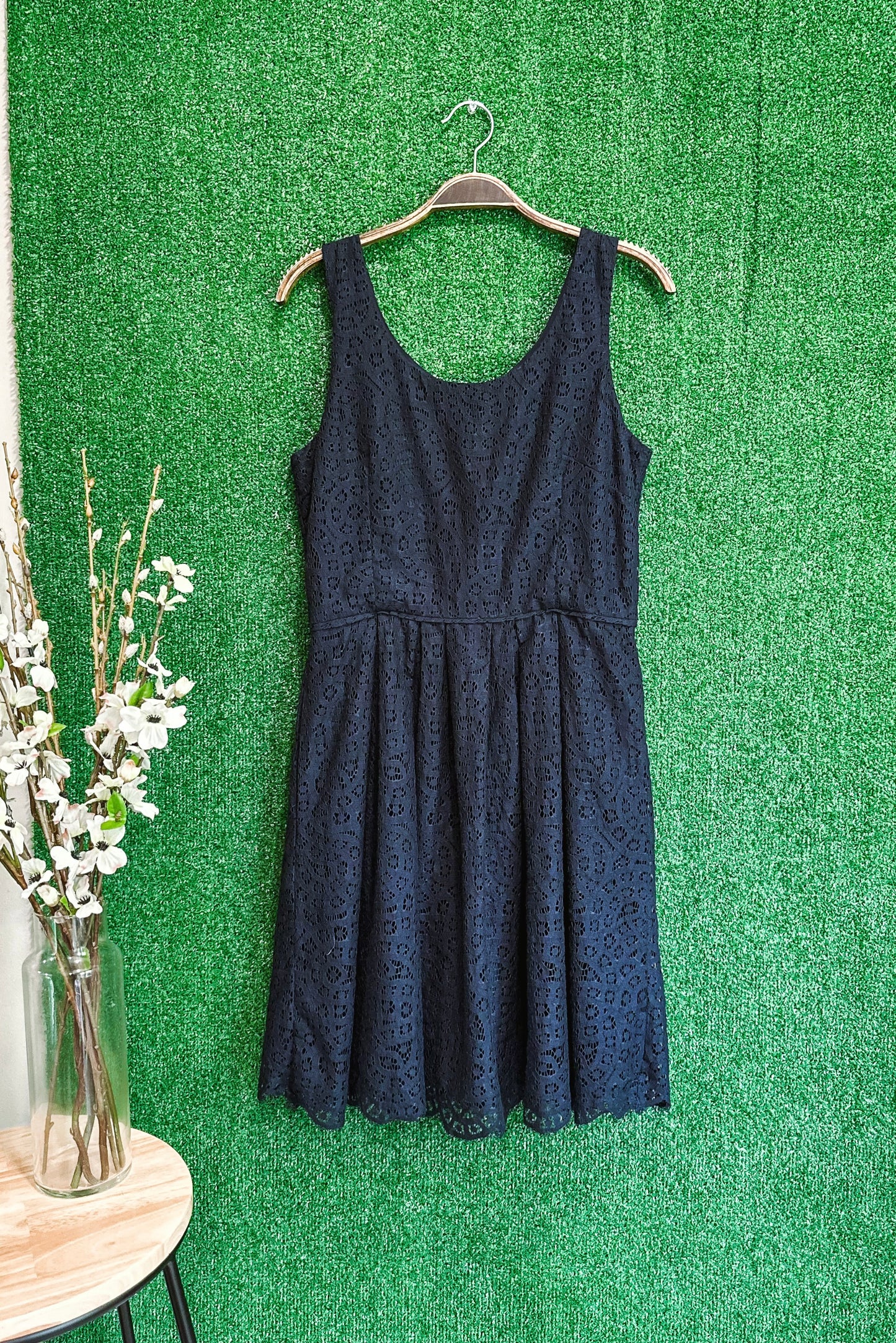 (6) J.Crew Eyelet Dress Navy