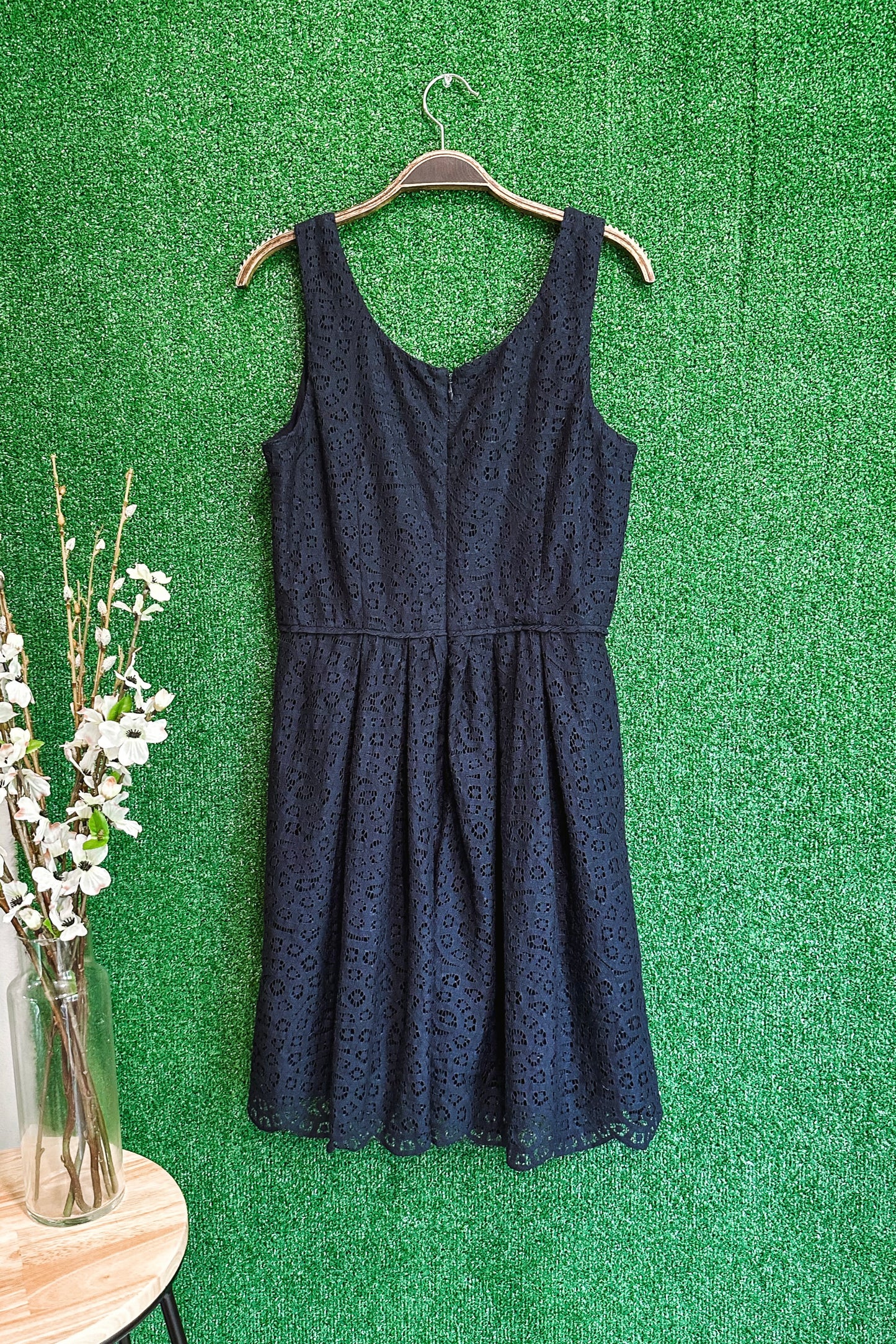 (6) J.Crew Eyelet Dress Navy