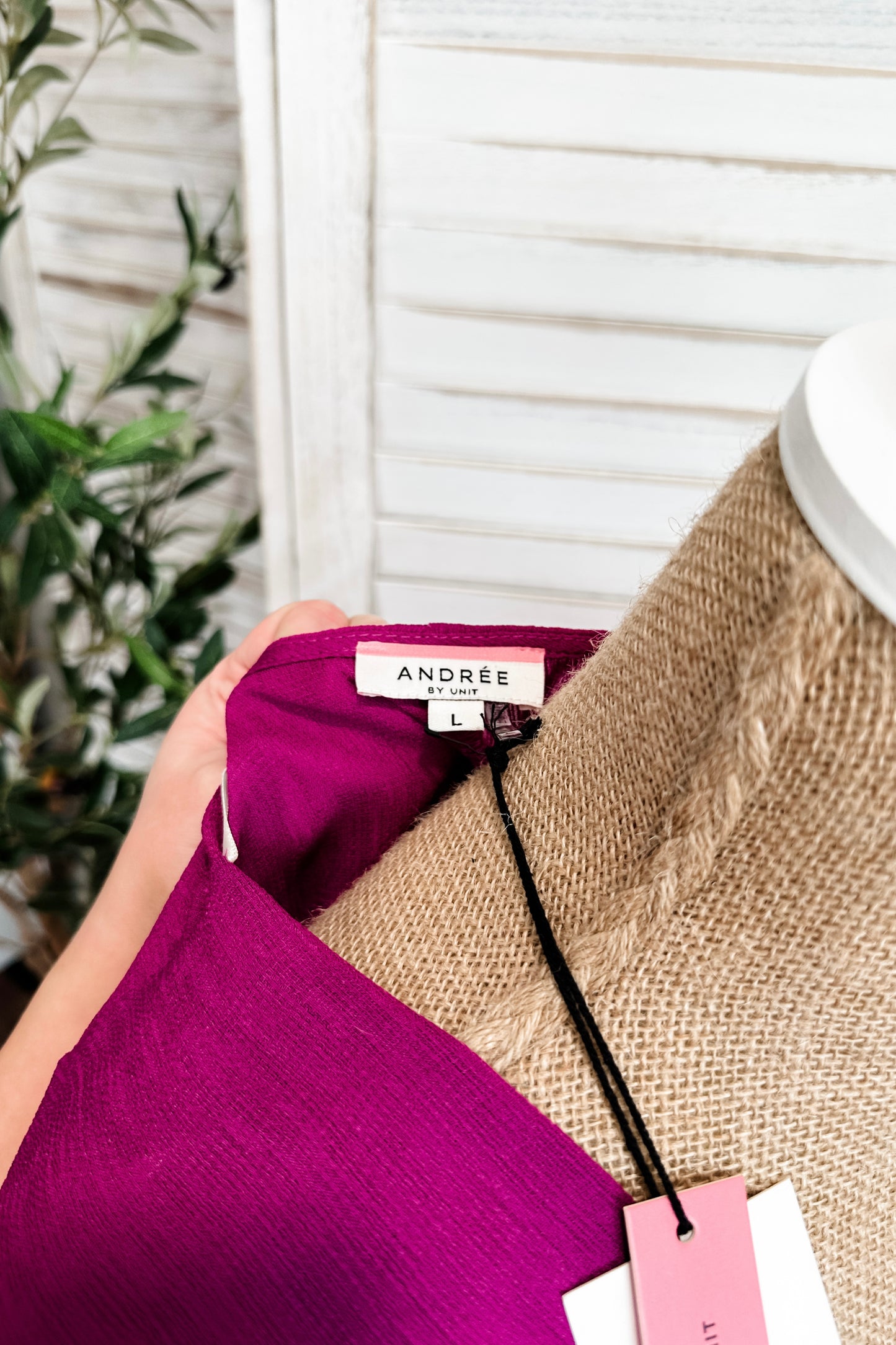 (L) Boutique Peplum Plum Blouse