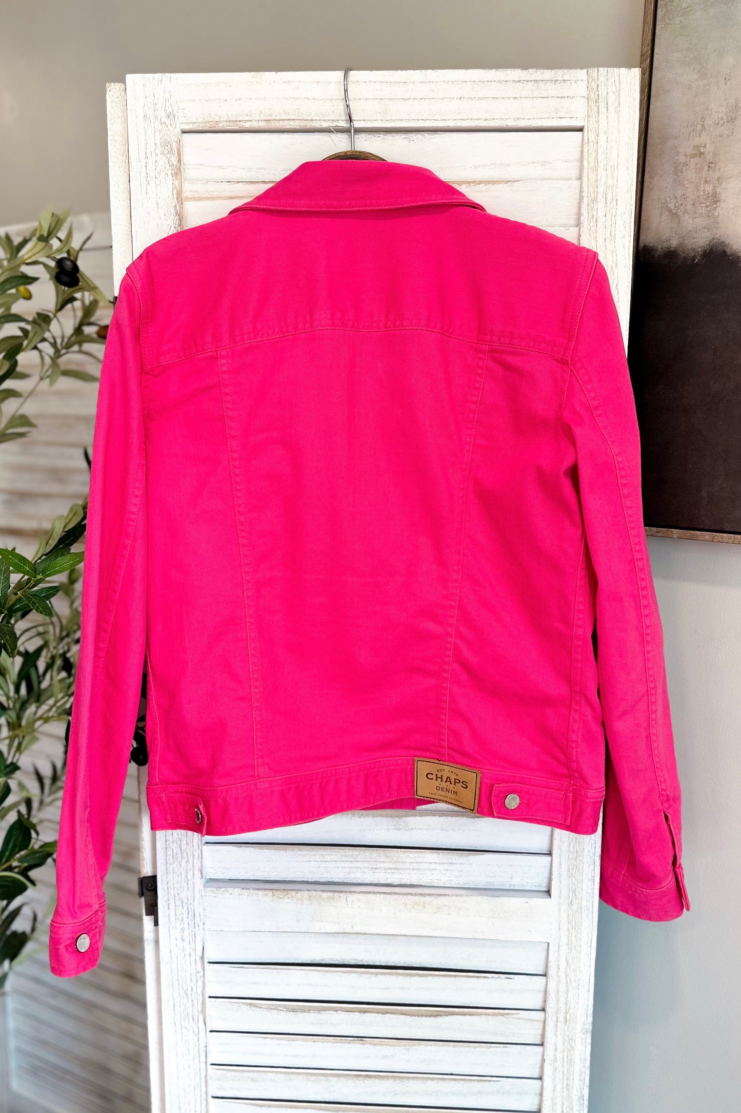(S) Chaps Vintage Pink Denim Jacket