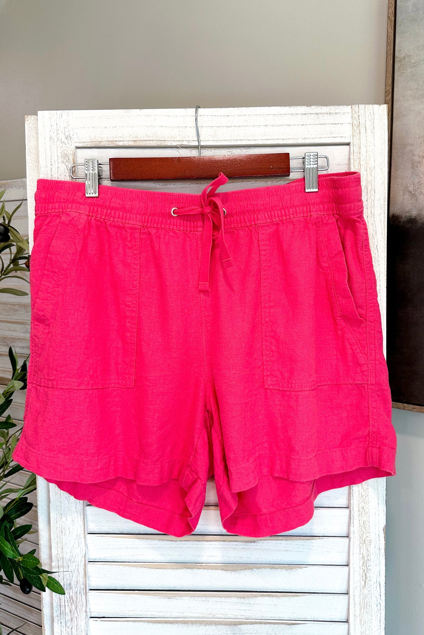(L) Nautica Pink Linen Shorts