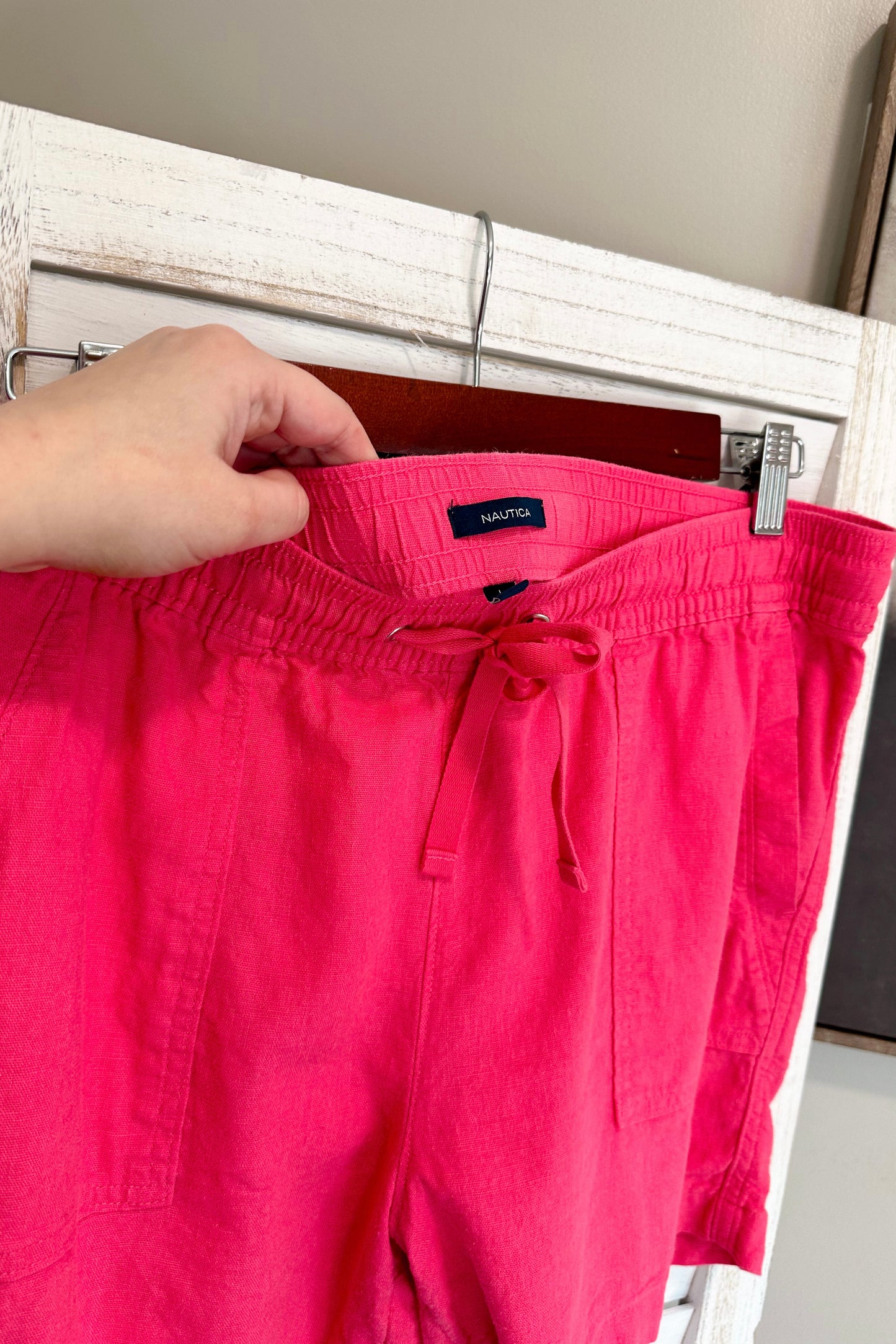 (L) Nautica Pink Linen Shorts