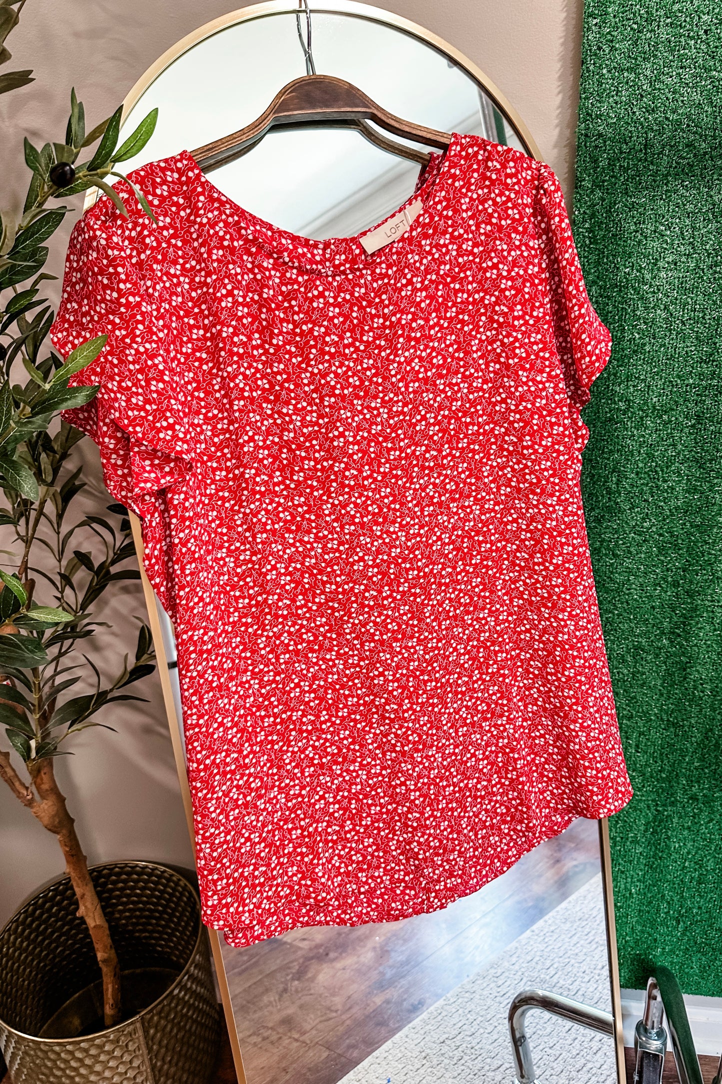 (XL) Loft Ditsy Floral Blouse