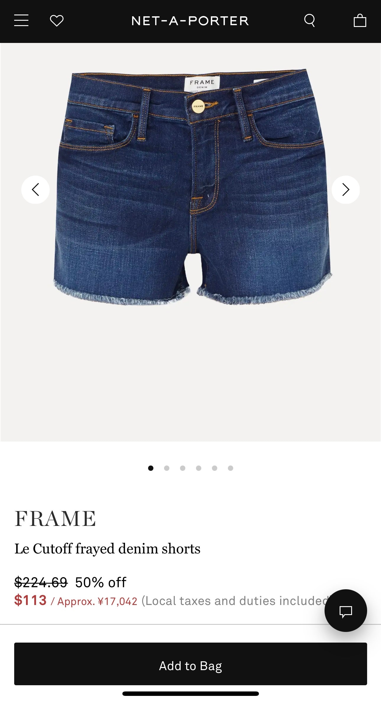 (4) Frame Denim Le Cut Off (Designer)