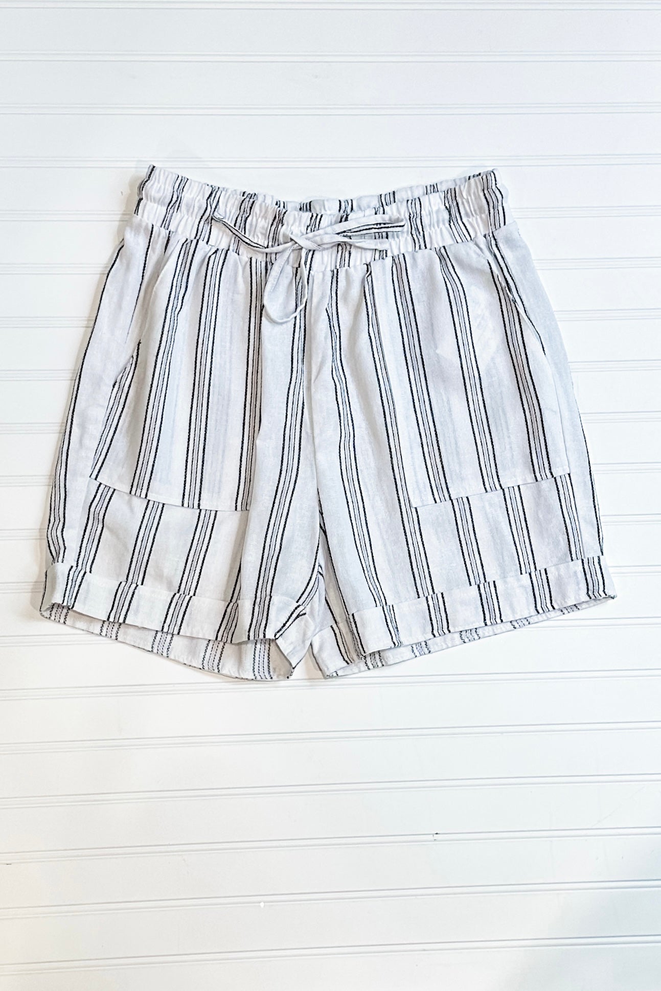 (M) Striped Linen Short