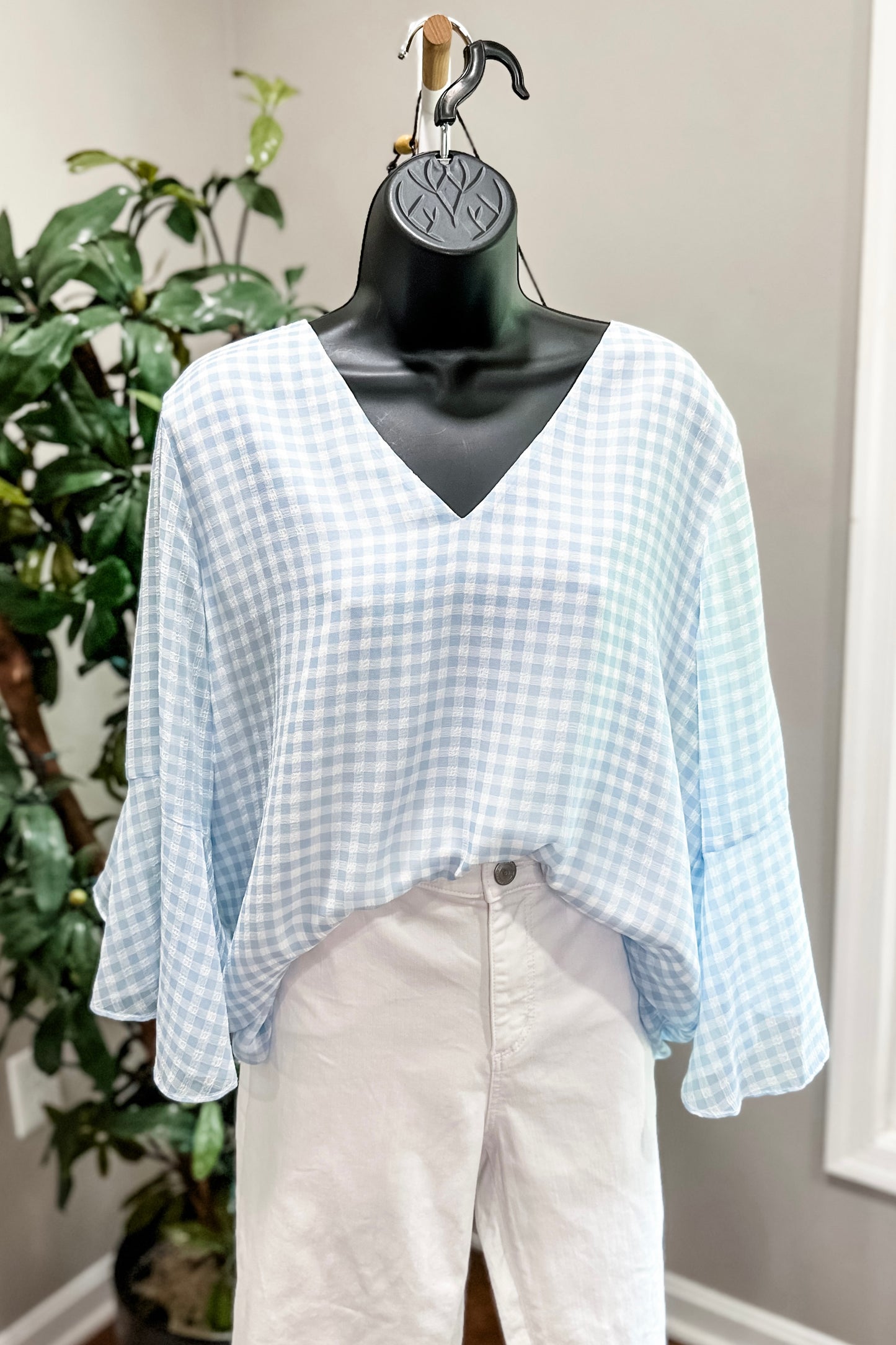 (XL) Calvin Klein Gingham Blouse