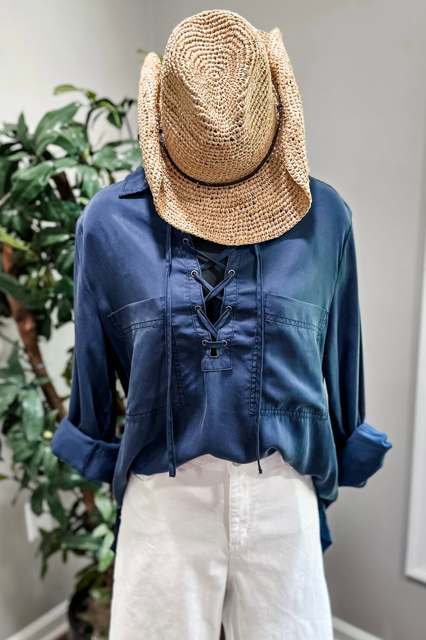 (L) Do+Be Tie Up Blouse