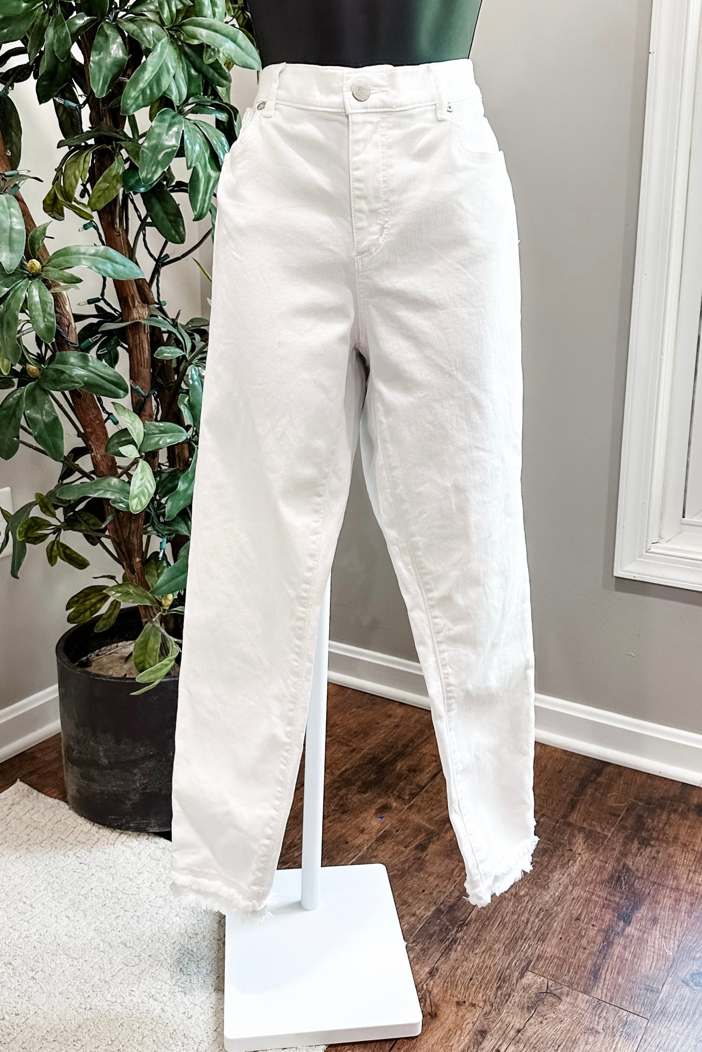 (12) Loft Double Fringe Denim