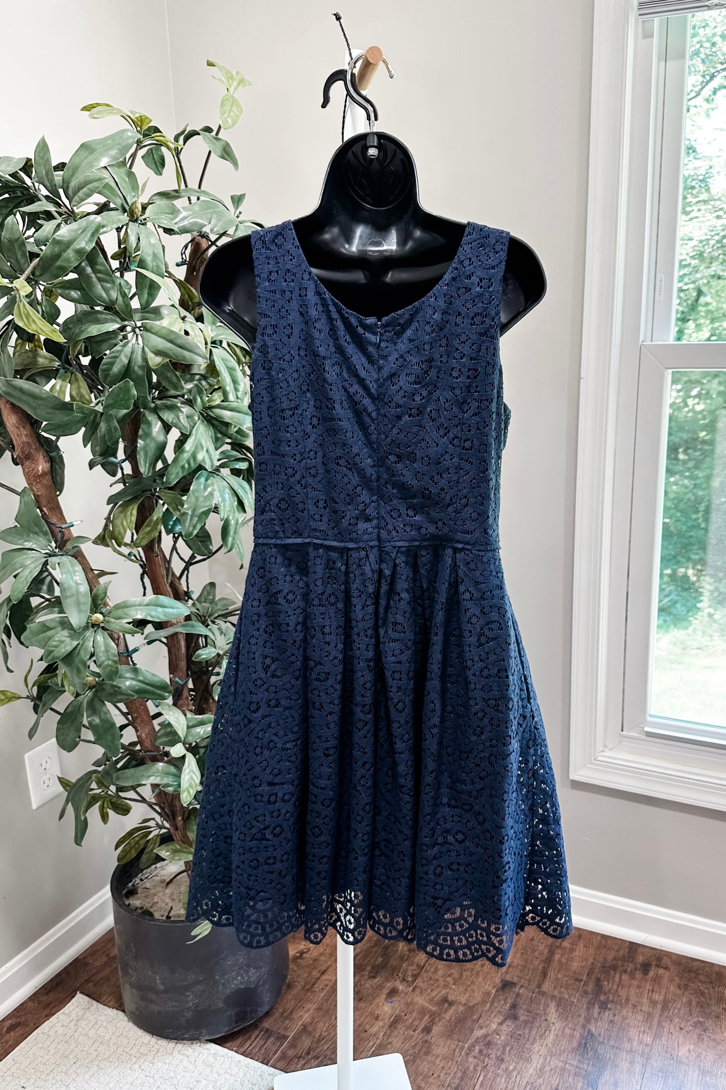 (6) J.Crew Eyelet Dress Navy