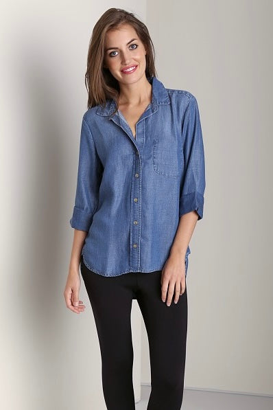 (L) Bella Dahl Chambray Button Up