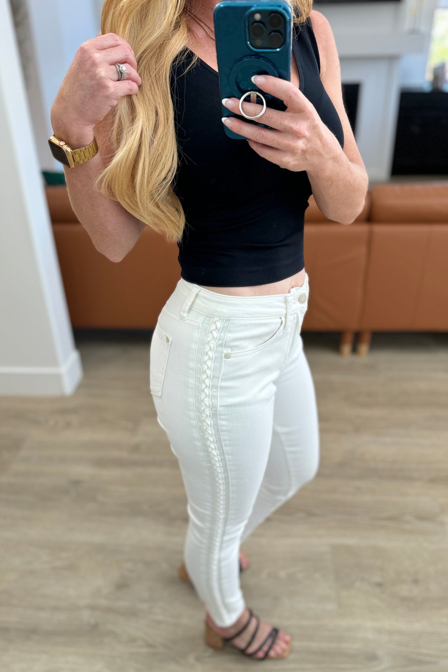 Judy Blue Braided Seam Relaxed Jeans