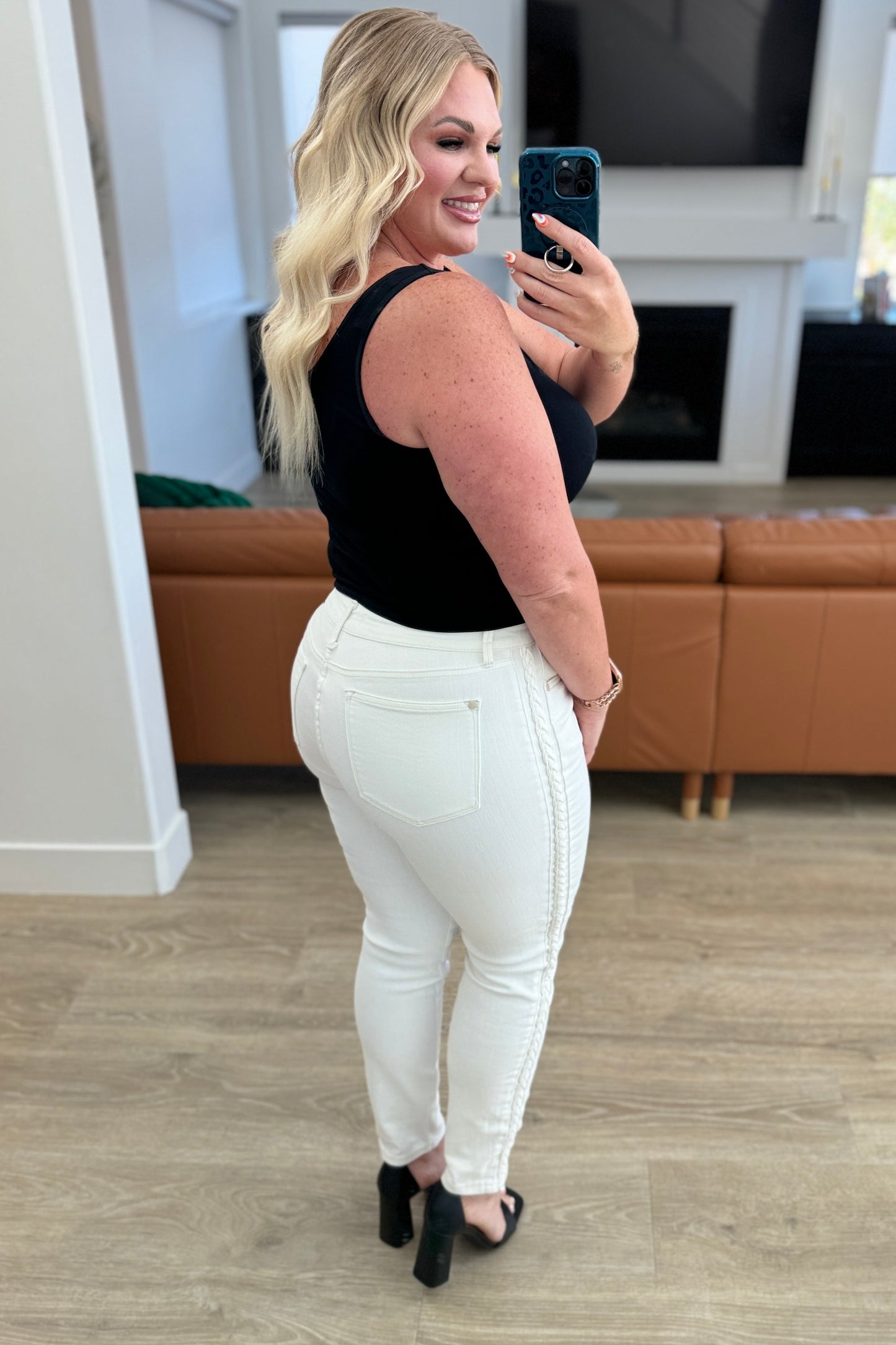Judy Blue Braided Seam Relaxed Jeans