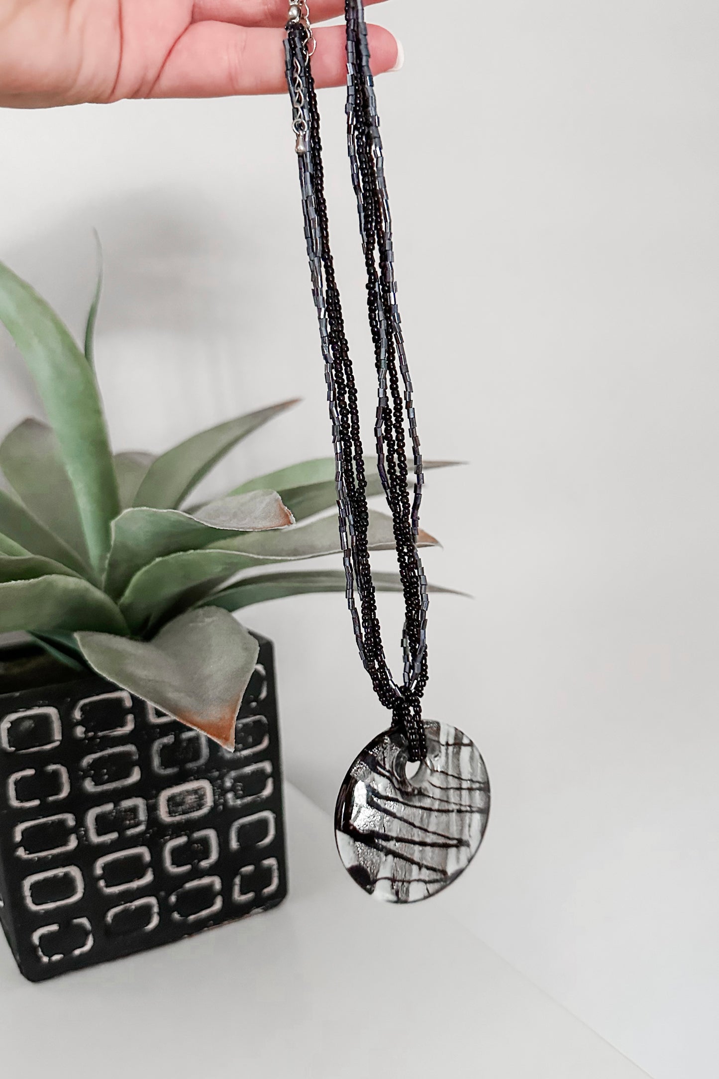 Seed Beed Pendant Necklace