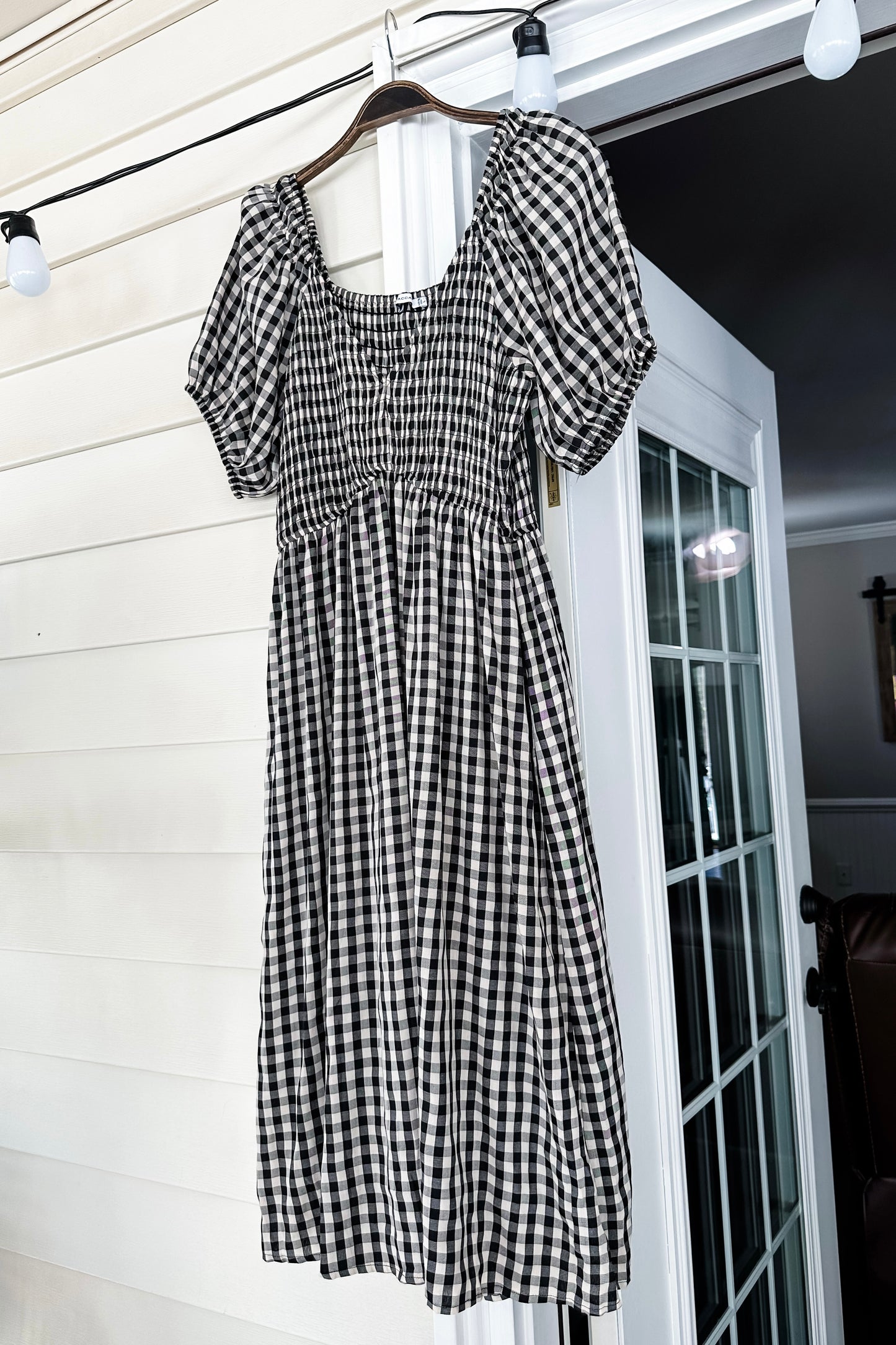 (L) Boutique Gingham Midi Dress