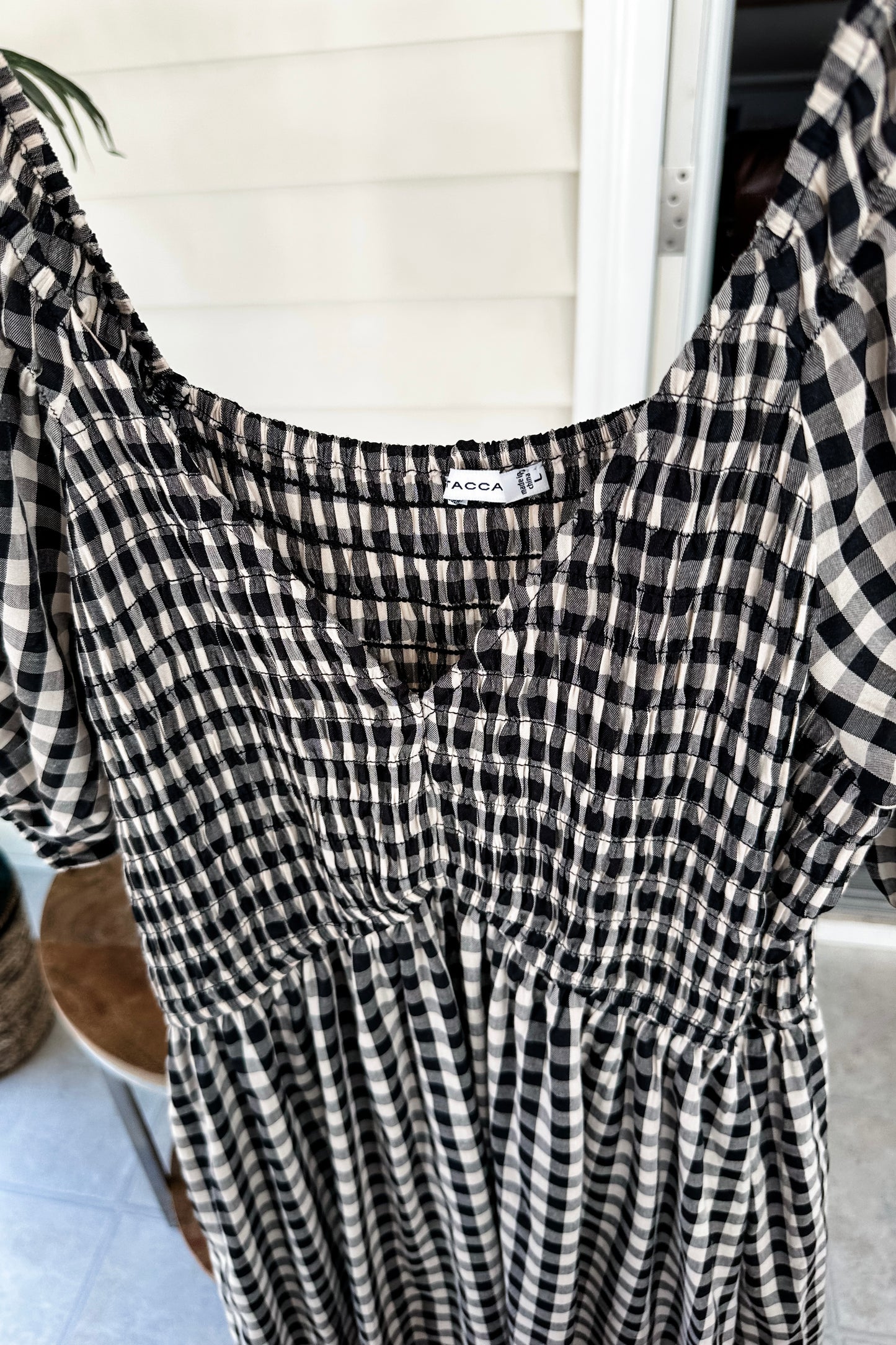 (L) Boutique Gingham Midi Dress